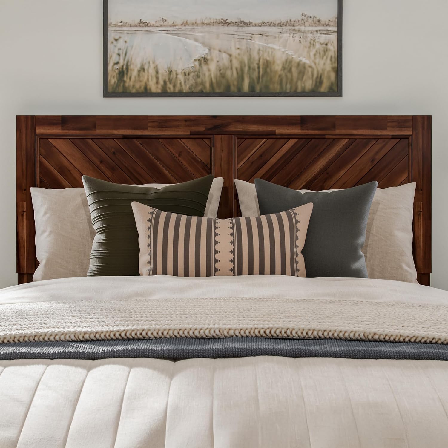 AFI, Canyon Queen Solid Wood Rustic Farmhouse Headboard, Barnwood