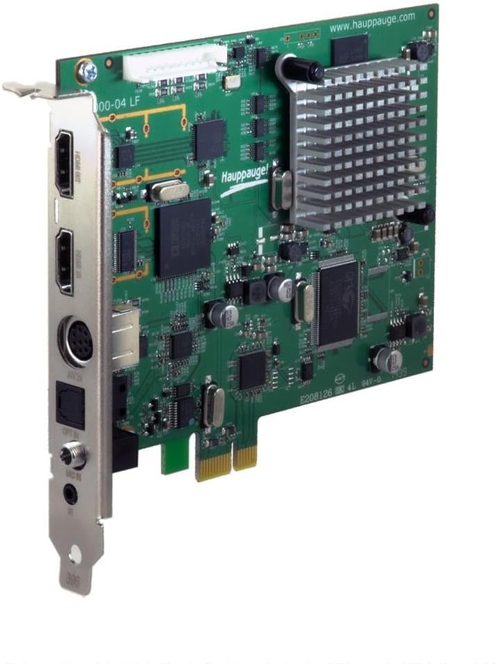 Hauppauge Colossus 2 Internal 1080p HD Video Recorder for PC/Console Gaming, HDMI/Component, PCIe, Black, Windows