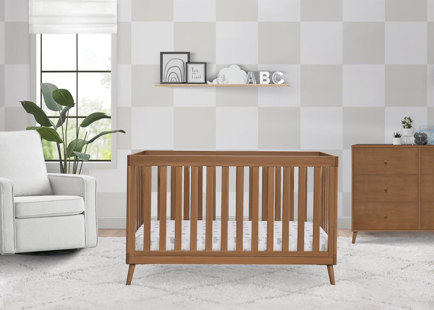Delta Children Essex 4-in-1 Convertible Crib - Greenguard Gold Certified, Chestnut