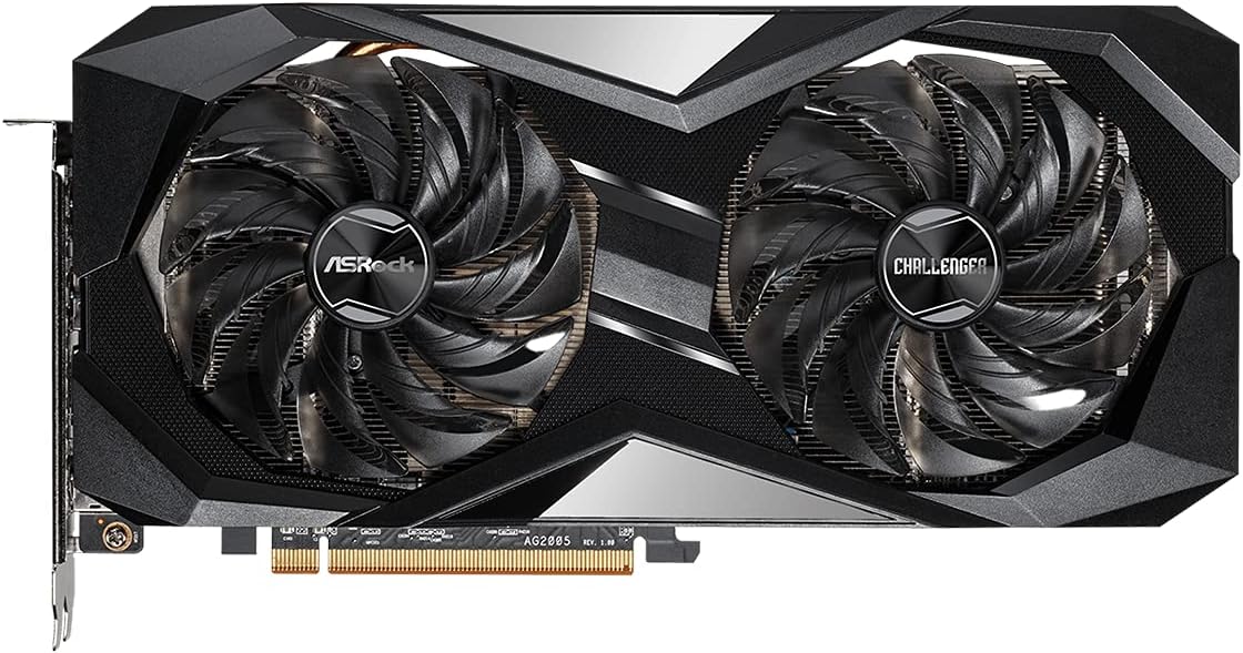 ASRock Radeon RX 6700 XT Challenger D 12GB OC Graphics Card, 2615 MHz Boost Clock, 12GB GDDR6, AMD RDNA 2, DisplayPort 1.4, HDMI 2.1 VRR, PCIe 4.0, Dual Fan Cooling