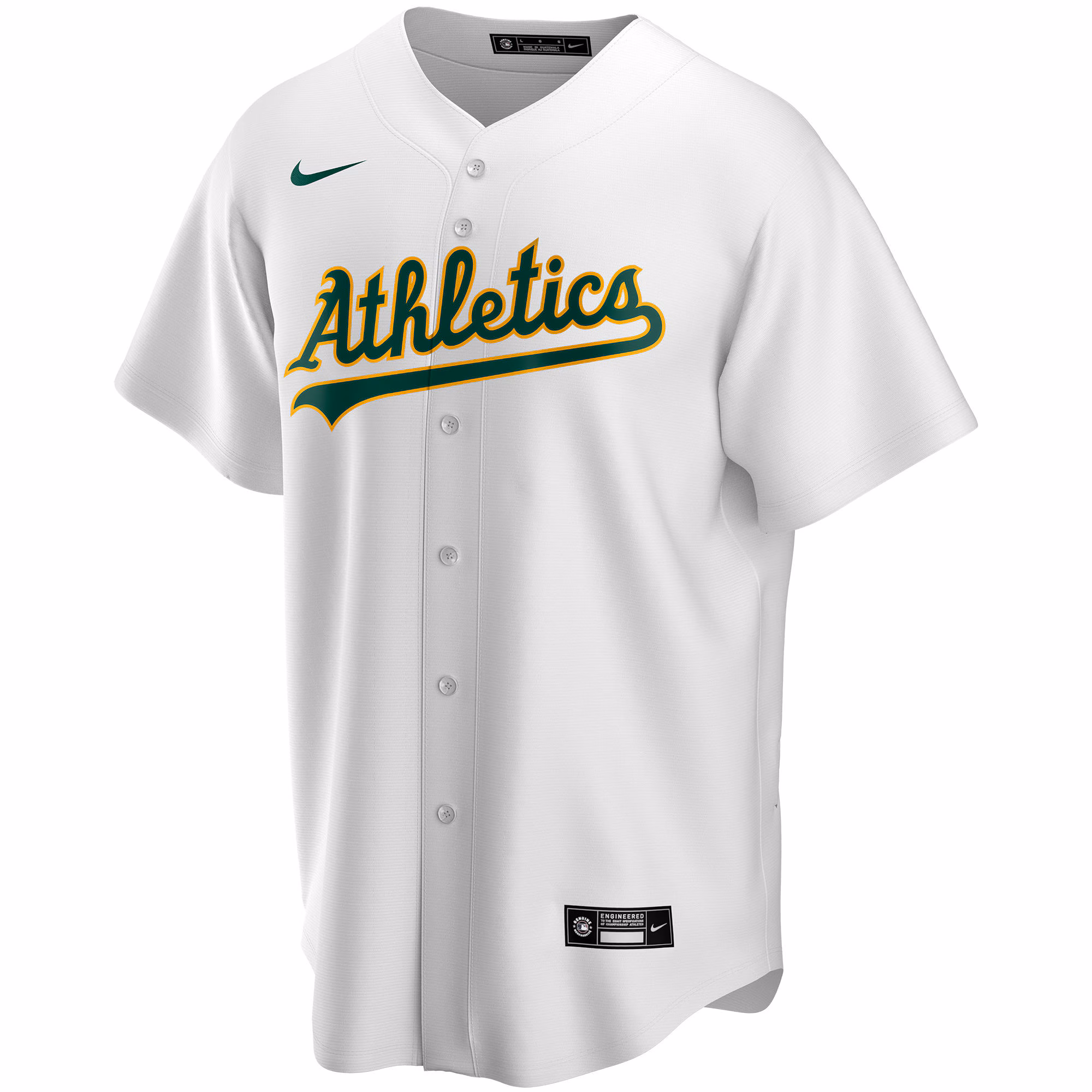 Athletics Nike Home Replica Custom Jersey - White