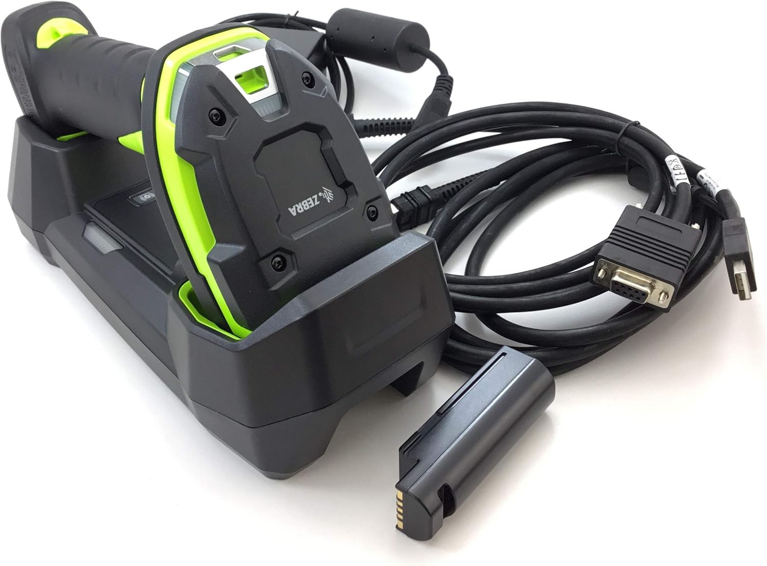 Zebra LI3678-SR Ultra-Rugged Cordless 1D Barcode Scanner/Linear Imager Kit, FIPS, Vibration Motor, Includes Cradle, RS232 Cable and Heavy-Duty Shielded 7ft USB Cable(CBA-U42-S07ZAR) (Renewed)