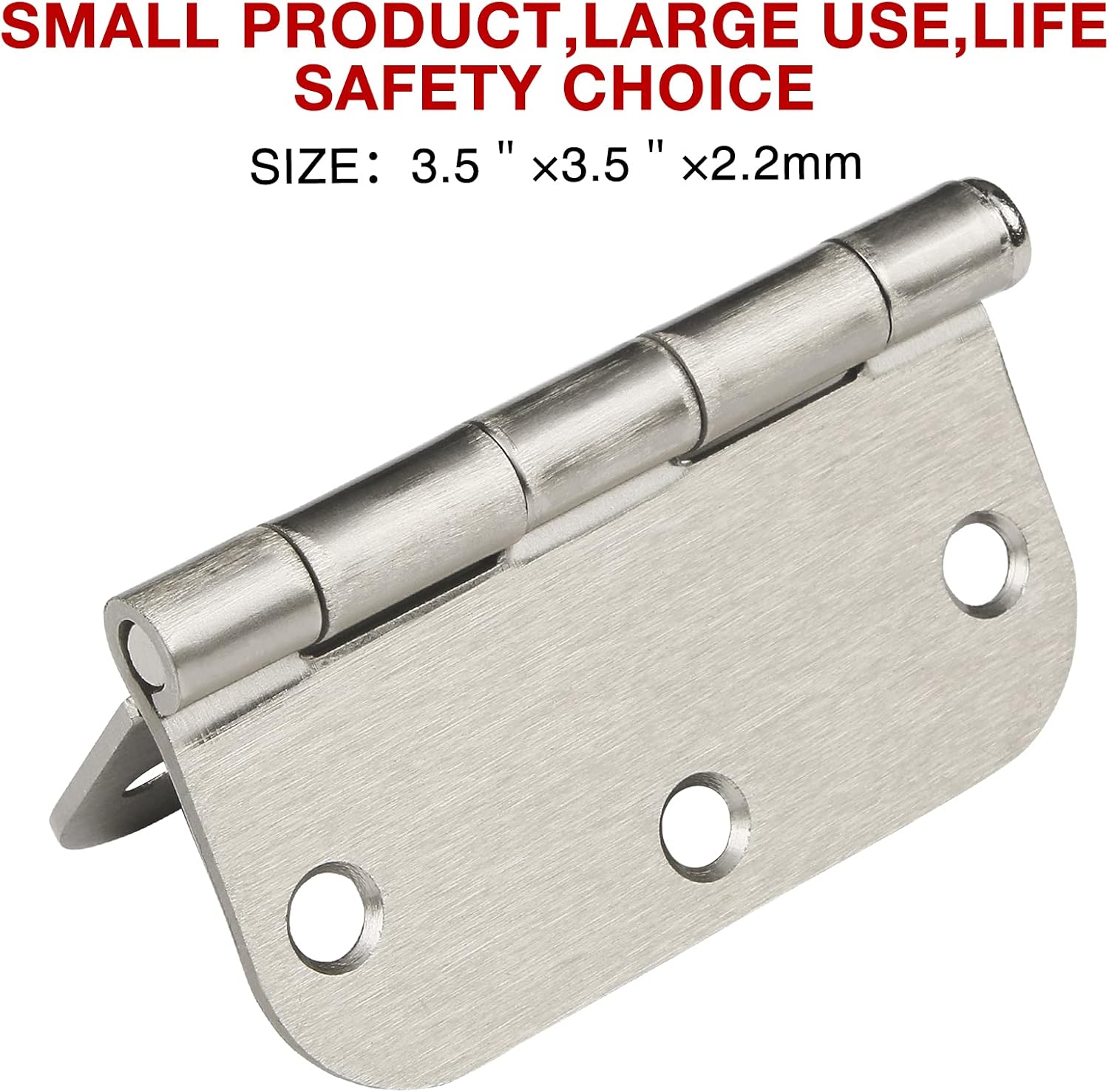 30 Pack Rounded Satin Door Hinges Brushed Nickel 3.5 Inch Interior 3 1/2 Inch 5/8