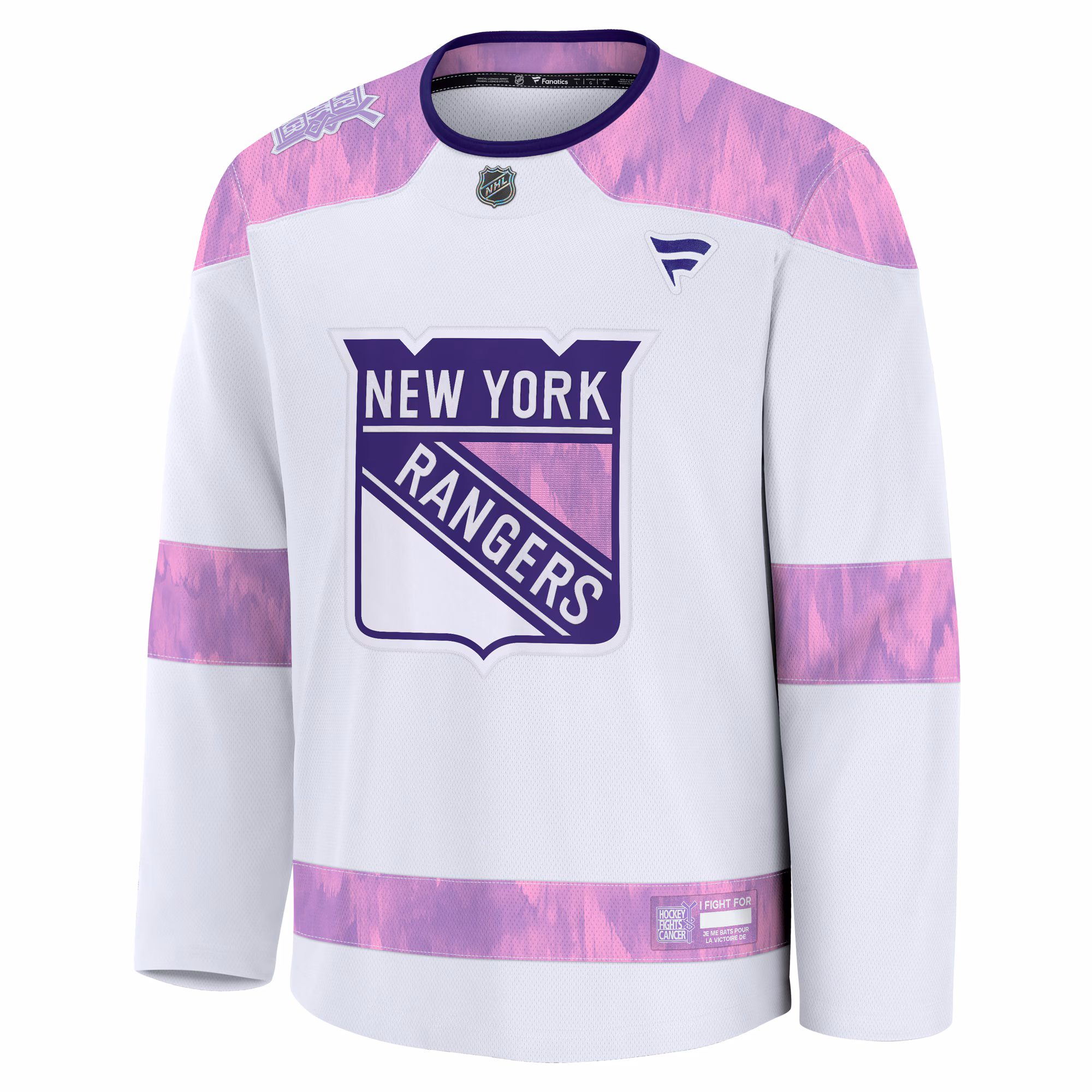 New York Rangers Fanatics 2024 Hockey Fights Cancer Practice Jersey - White