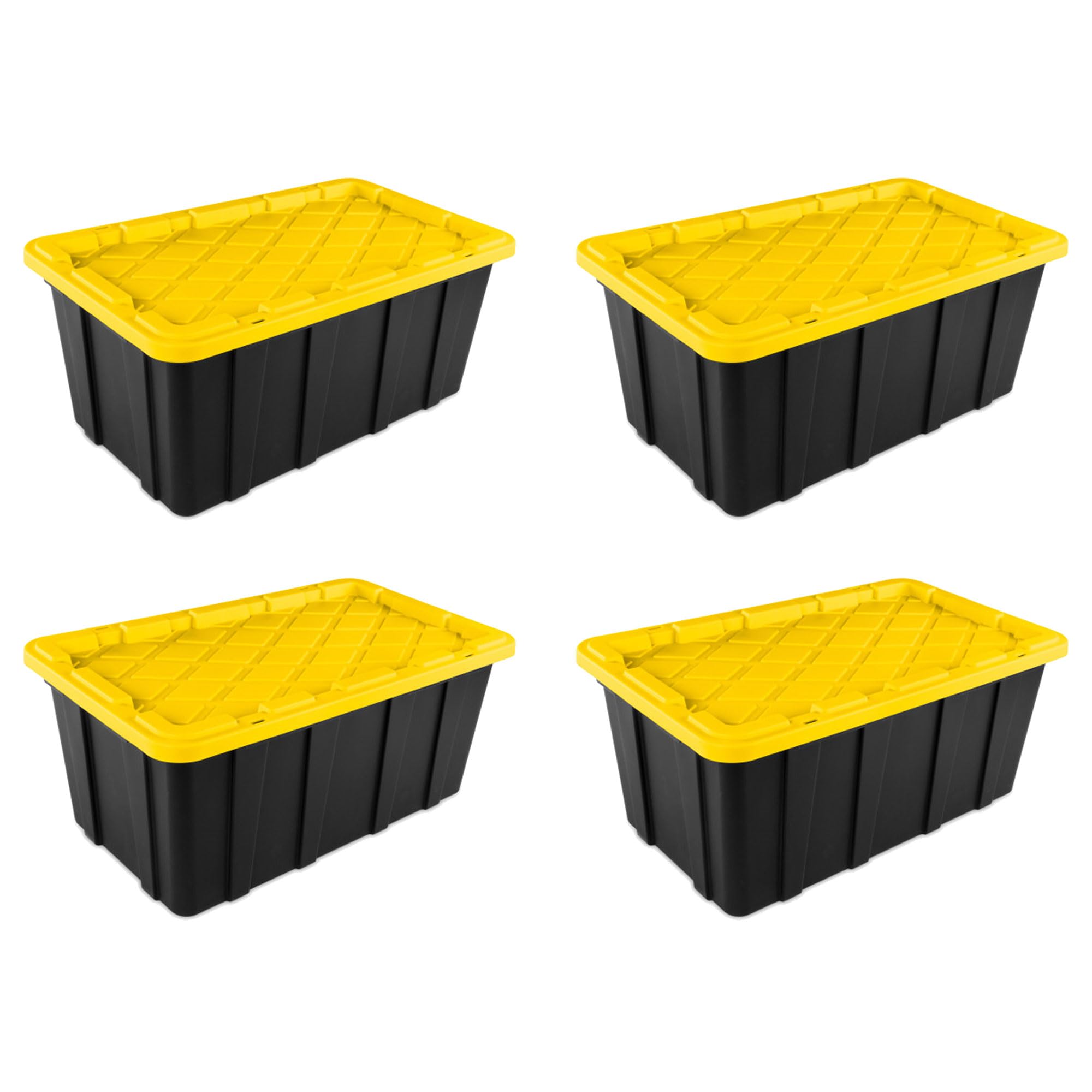 STERILITE 4-Pack Heavy-Duty Plastic Storage Bins with Lids
