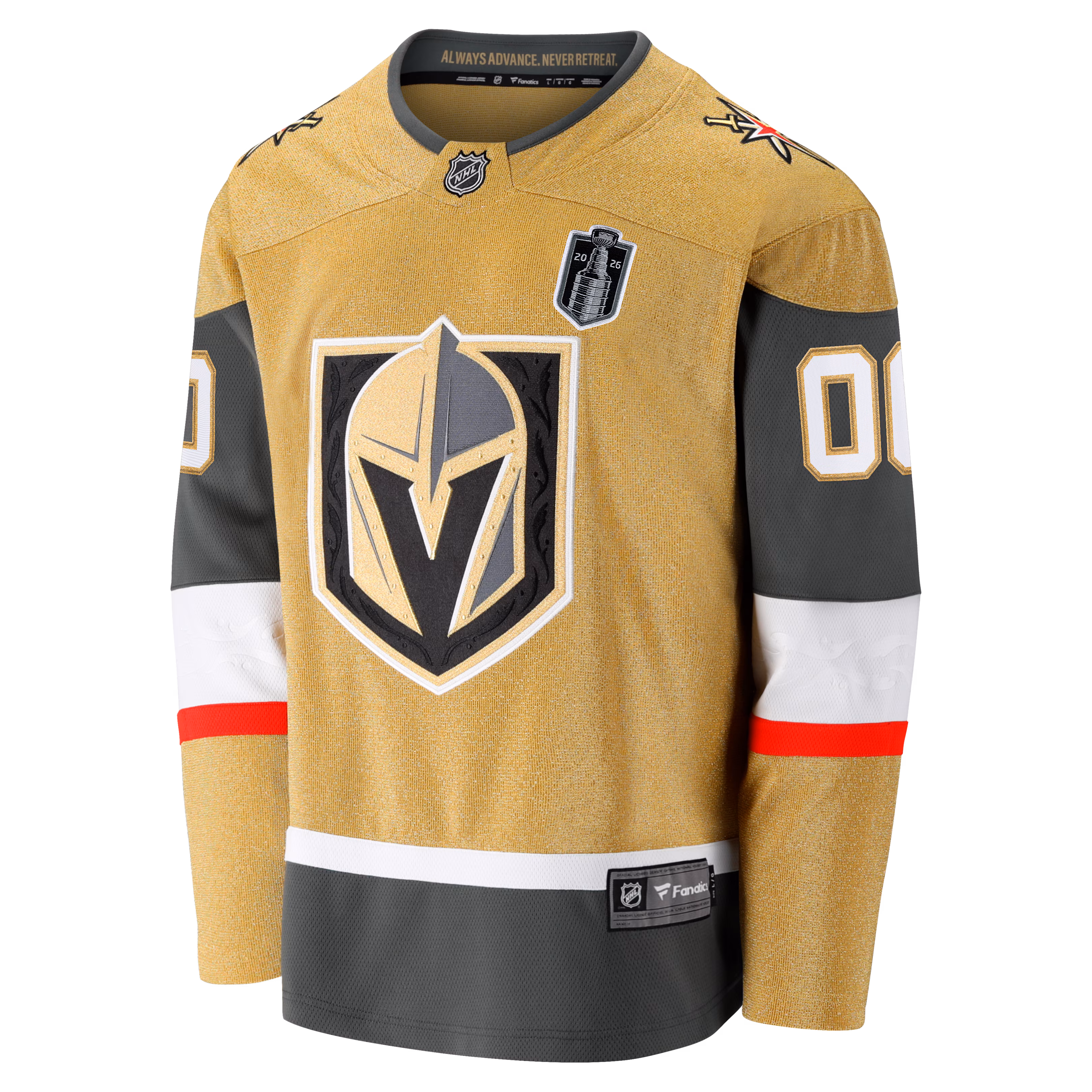 Vegas Golden Knights Fanatics 2026 Stanley Cup Final Breakaway Custom Jersey - Gold