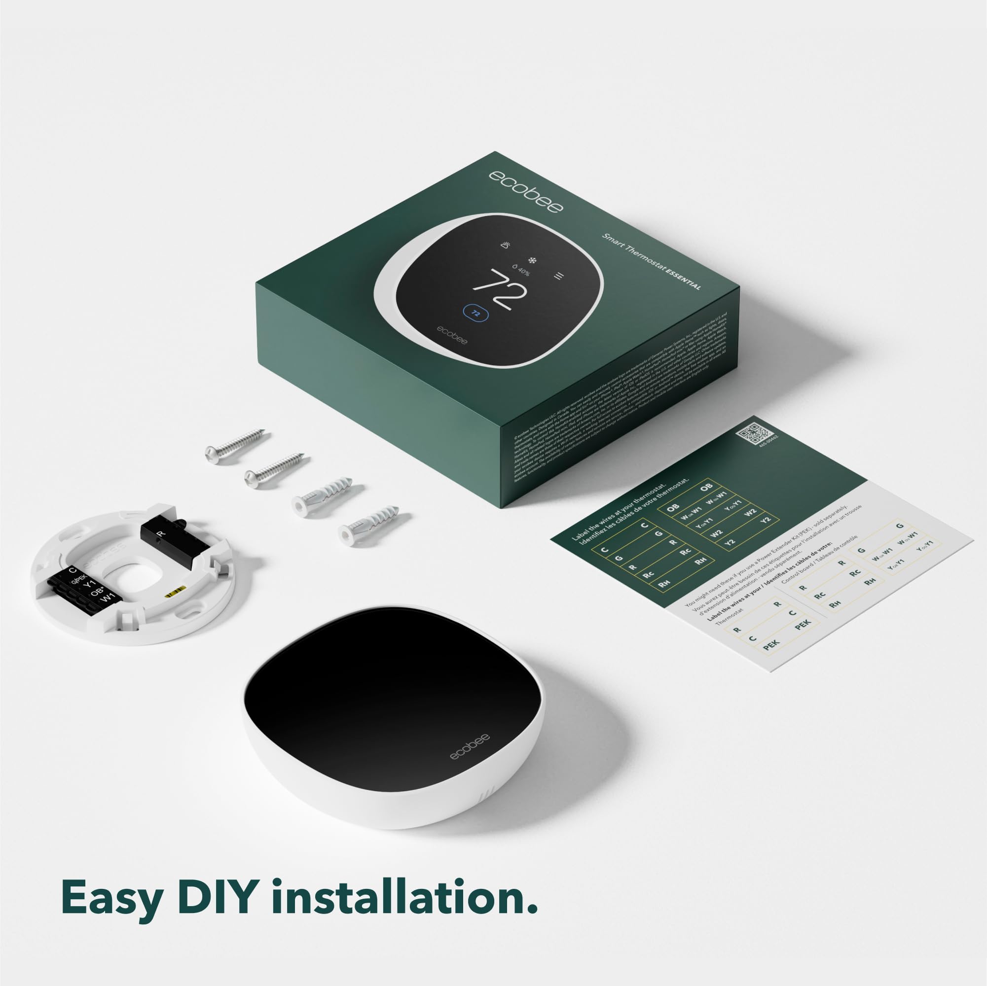 ECOBEE Smart Thermostat Essential - Wi-Fi, Energy Star Certified