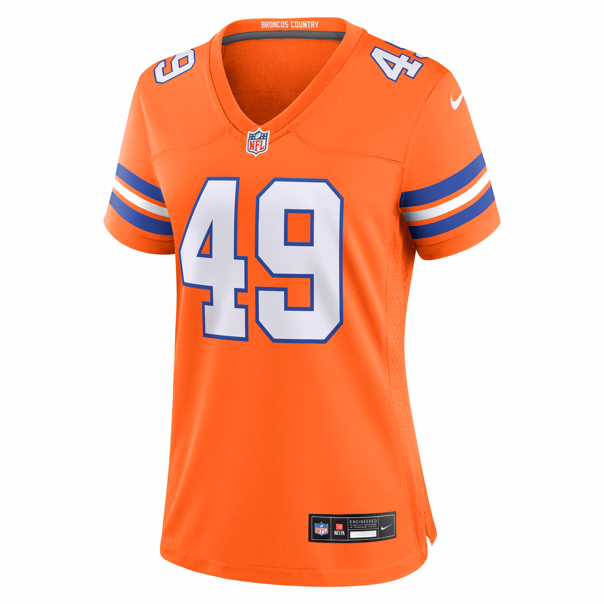Dennis Smith Denver Broncos Nike Women's Mile High Collection 1977 Throwback Retired Player Game Jersey - Orange