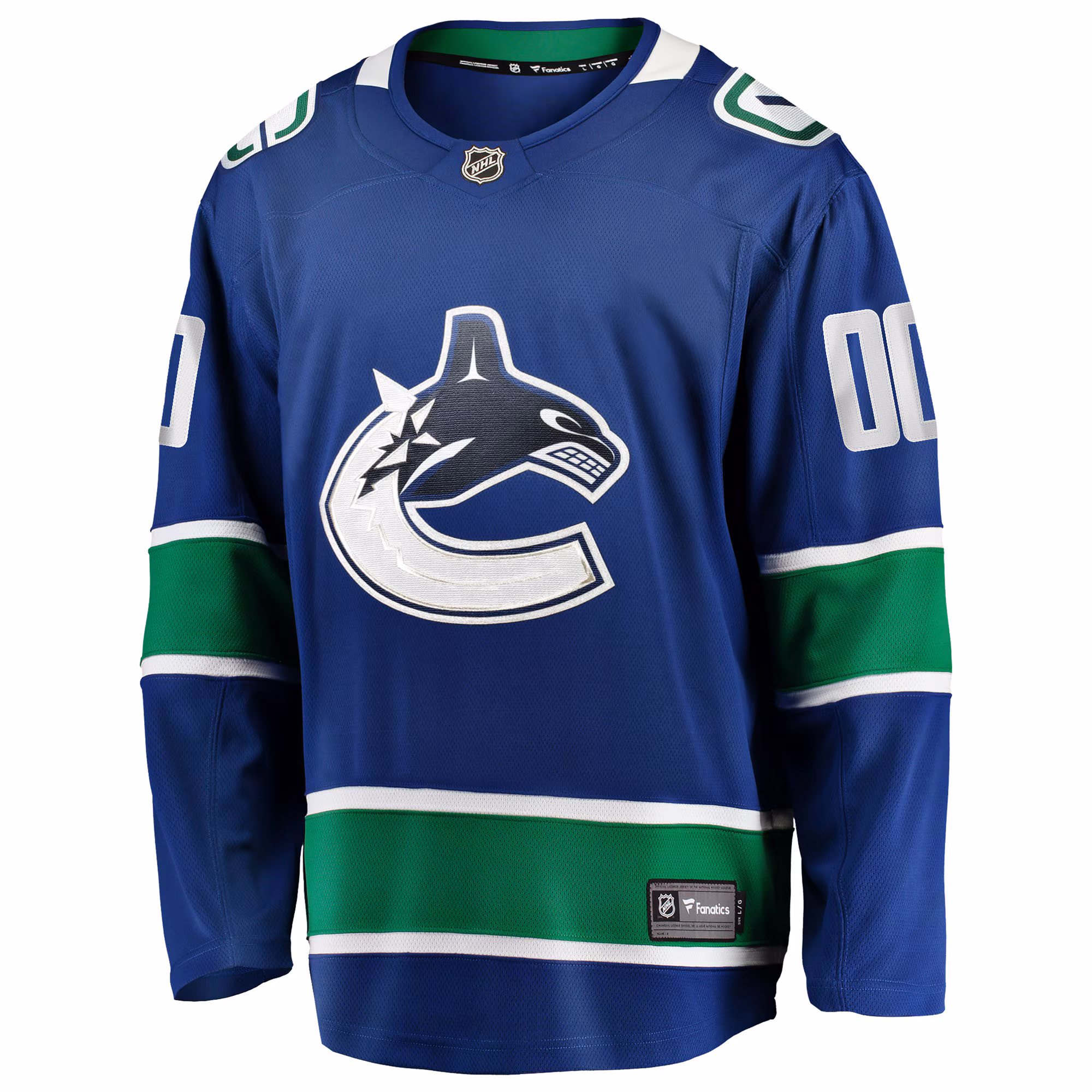 Vancouver Canucks Fanatics Home Team Breakaway Custom Jersey - Blue
