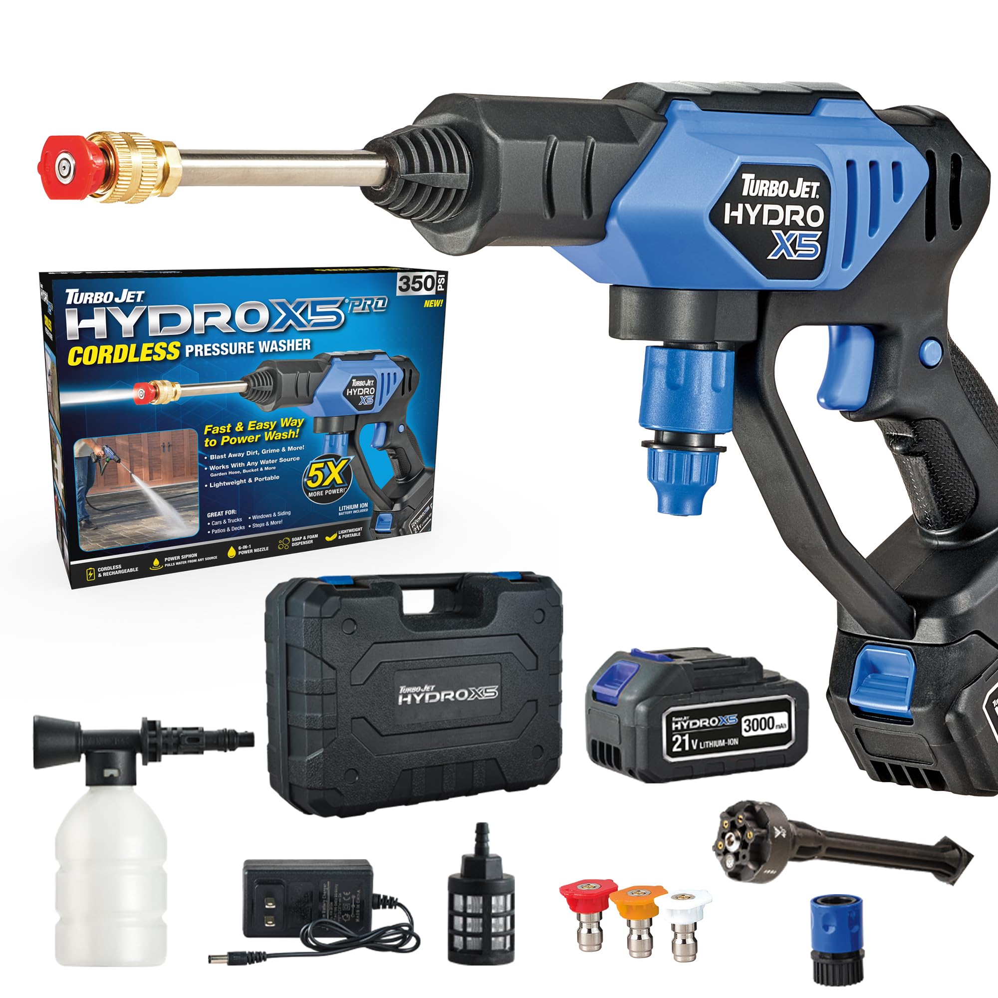ONTEL Turbo Jet HydroX5 Pro Portable Pressure Washer
