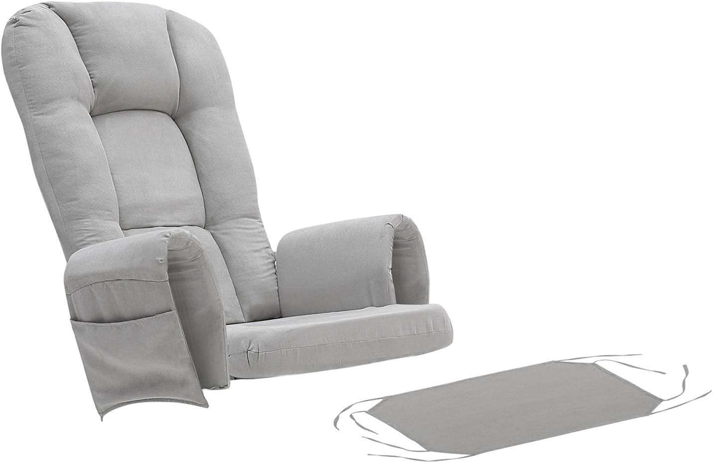 5 PCS Glider Rocker Cushions Set - Thickened Non-Slip Replacement Cushions with Ottoman Cover & Side Pocket - Washable & Supportive for Glider Rockers