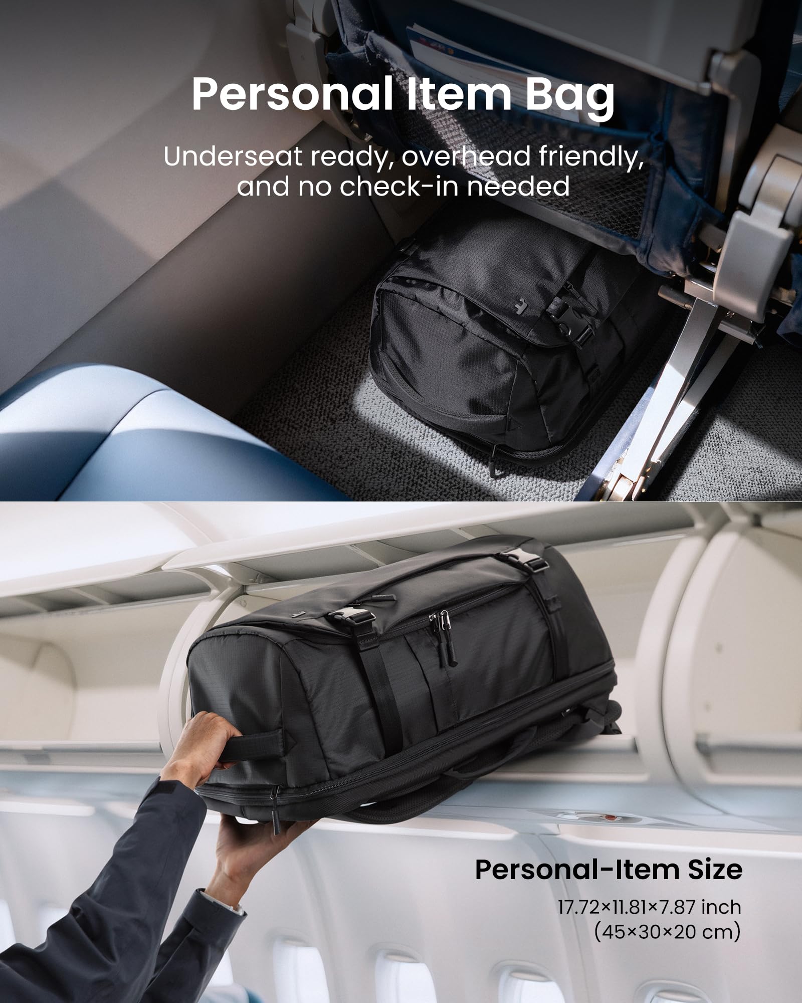 TOMTOC Travel Backpack 28L - TSA Friendly Lightweight Rucksack