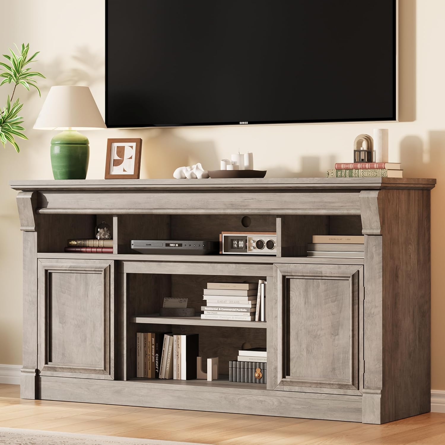 IDEALHOUSE Farmhouse TV Stand for TVs Up to 65