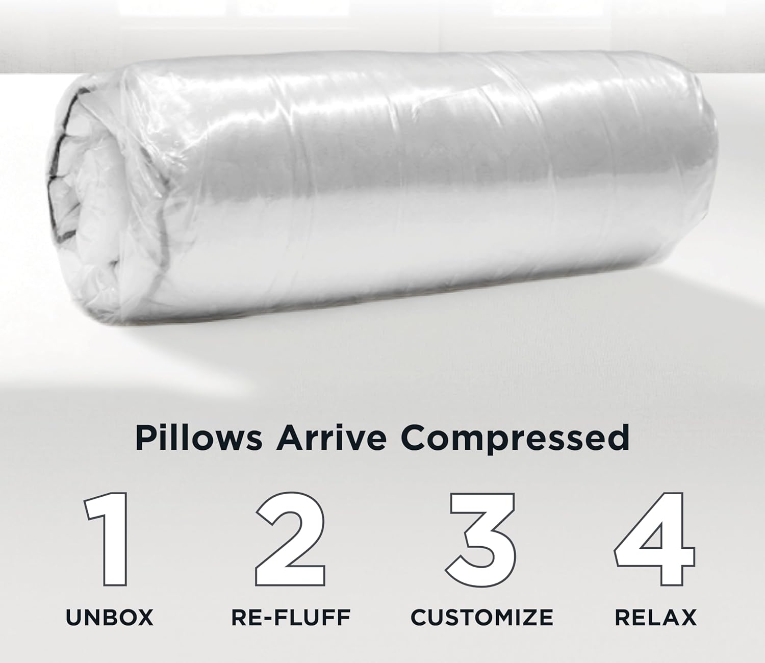 AllerEase Platinum 2-in-1 Adjustable Pillow, CleanBoost Allergen Barrier, Extra Fill, Standard/Queen - 2 Pack