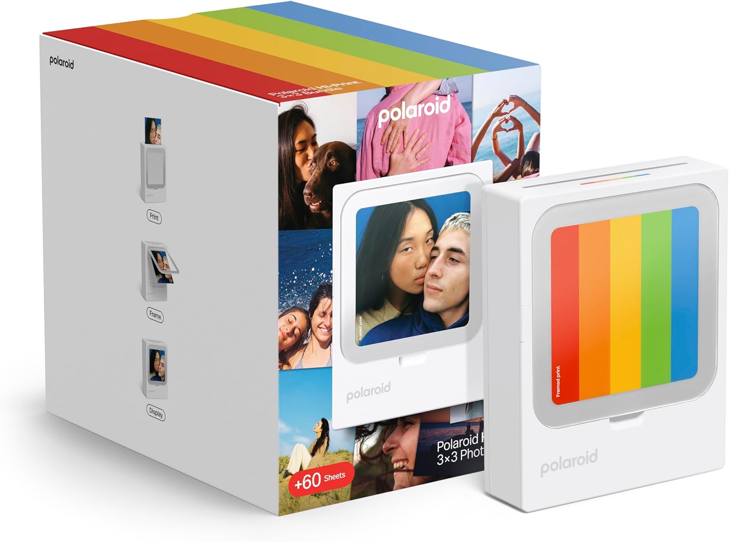 Polaroid Hi-Print - Bluetooth Connected 3x3 Photo Dye-Sub Printer Photo Paper Bundle - 60 Photo Sheets Inlcuded (6647)