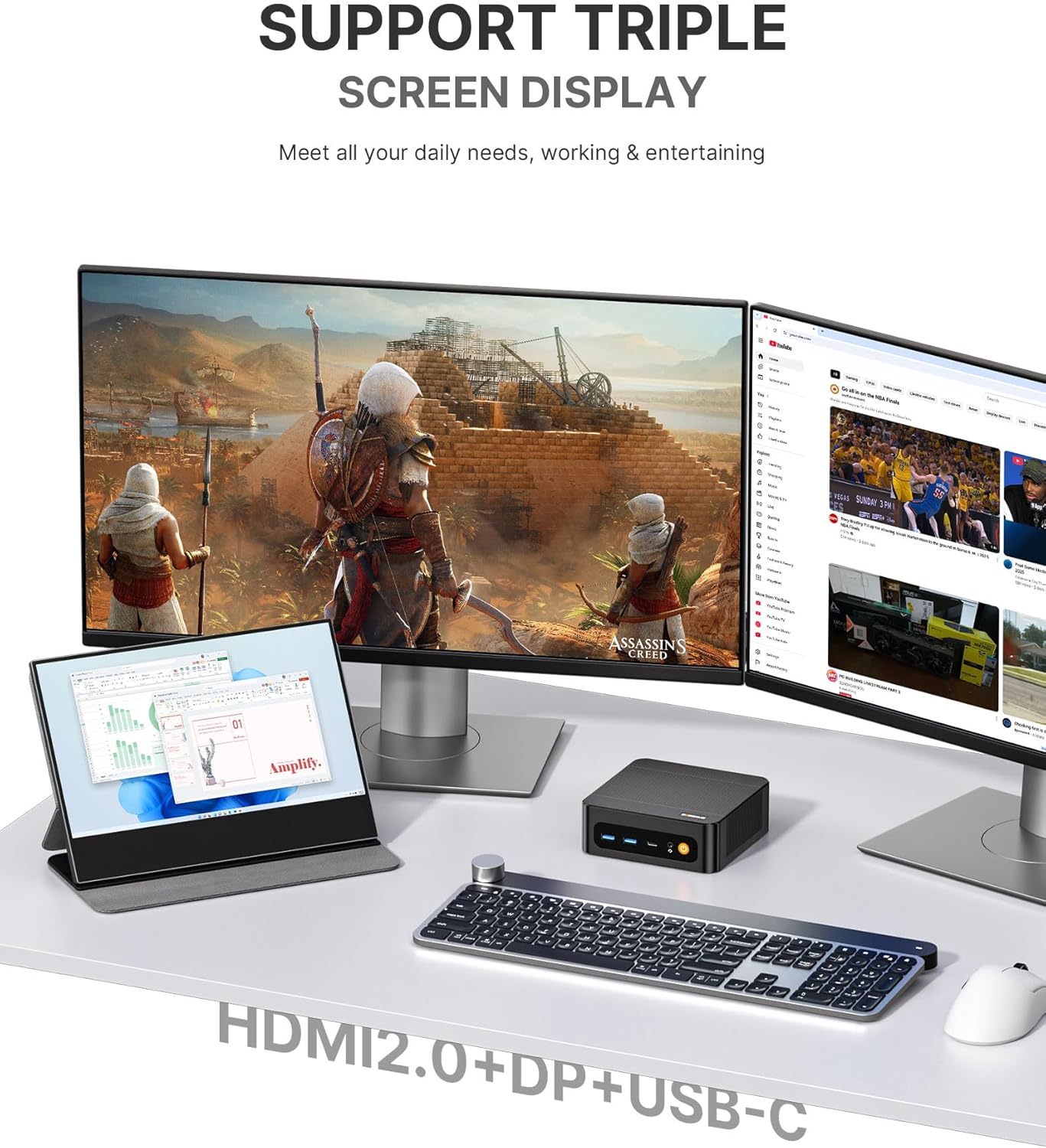 BOSGAME P6 Ryzen 9 6900HX Mini PC, 24GB LPDDR5X 4800MHz 1TB PCIe4.0 NVMe SSD Mini Computers, Dual LAN, AX210 Wi-Fi 6E, BT 5.3, Triple Display 4K, Light Gaming | Home | Office | Business Great Value PC