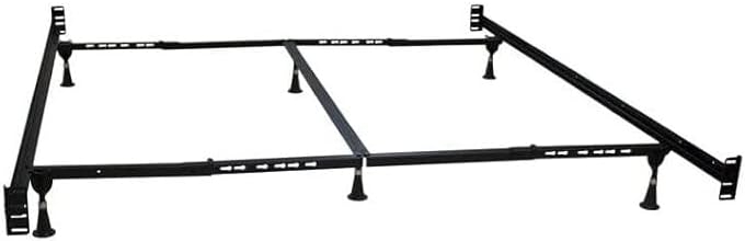 Maykoosh Sophisticated Simplicity Stool Bed Frame with Headboard/Footboard Attachment/6 Legs and Adjustable Glides, Queen/Eastern King, Adjustable,Durable
