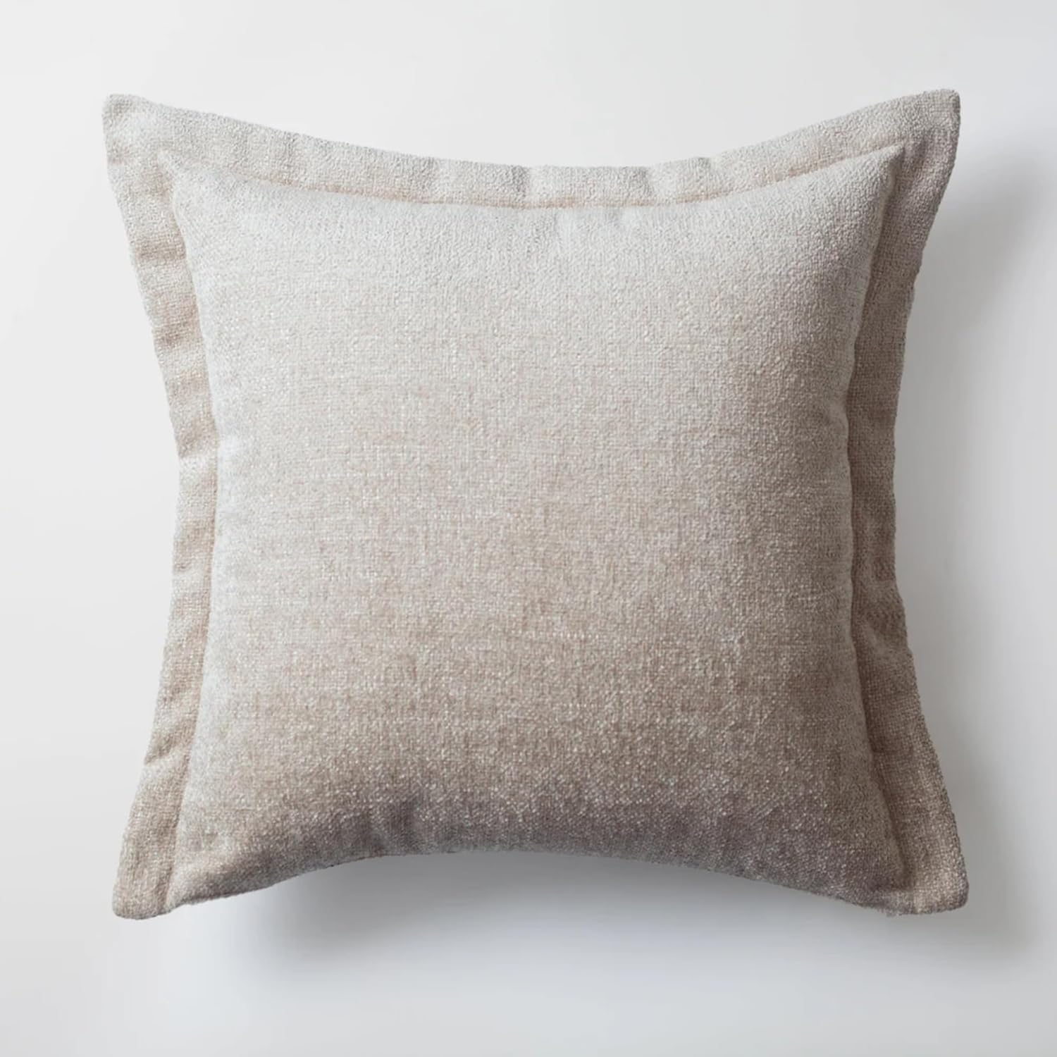 Decorative Throw Pillow Covers, Set of 5, Premium Woven Jacquard Textured Cushion Covers for Sofa & Bed, Modern Living Room Décor, Borla & Argos, Beige