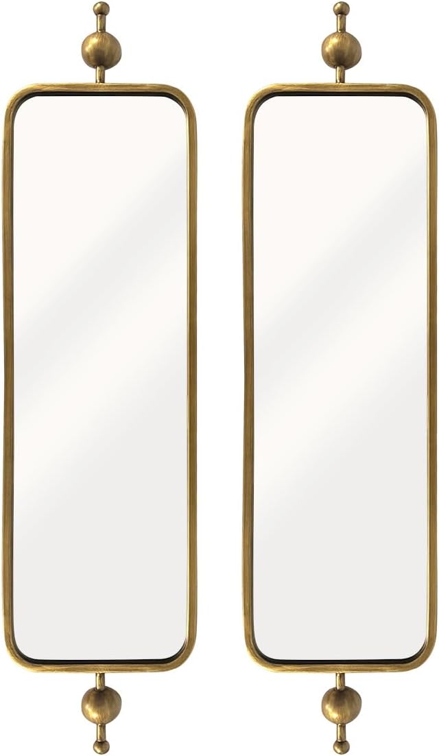 Gold Thin Mirror for Skinny Entryway Living Room badroom,Full Lenth Long Retangle Mirror with Round Corner 9