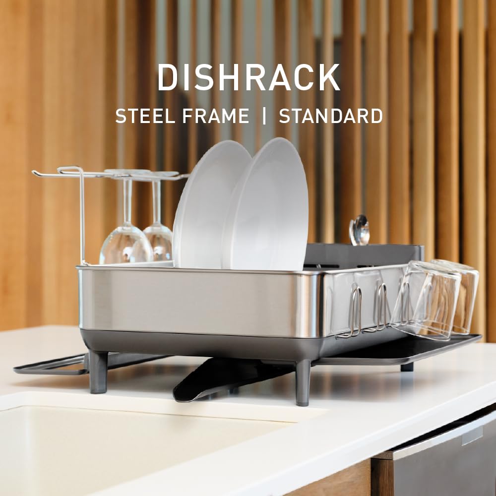SIMPLEHUMAN Large Capacity Dish Drying Rack - Stainless Steel