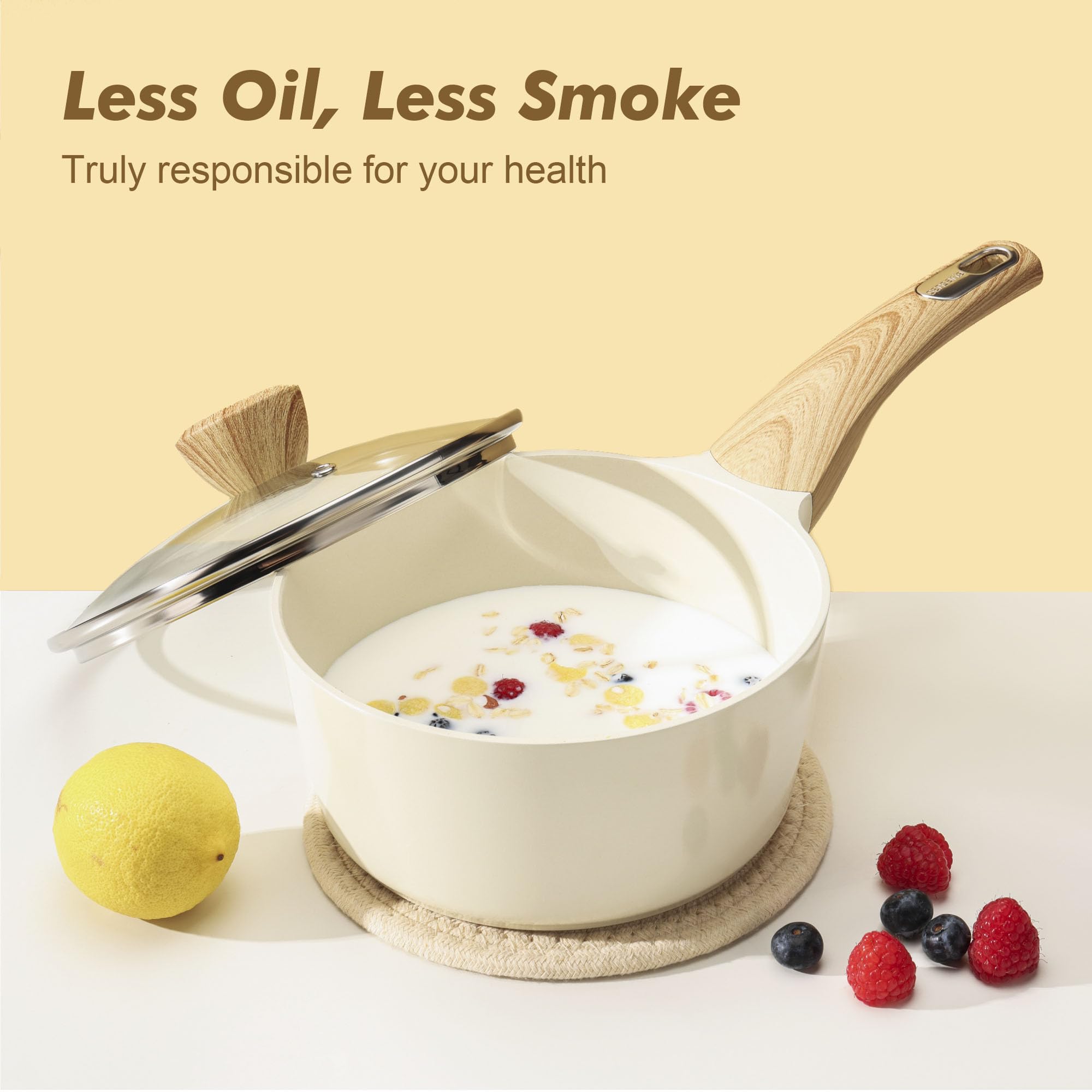 SENSARTE Ceramic Non-Stick Cookware Set, 14 Pieces