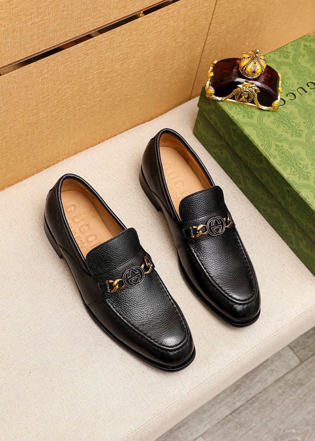 Gucci men's leather shoes-83