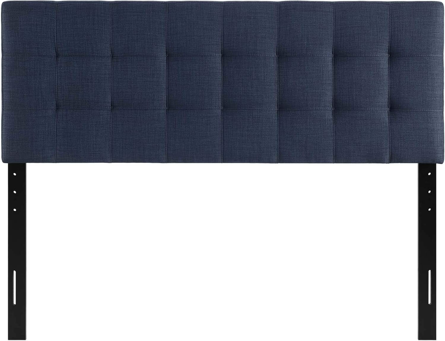Modway Lily Tufted Linen Fabric Upholstered Full Headboard in Navy