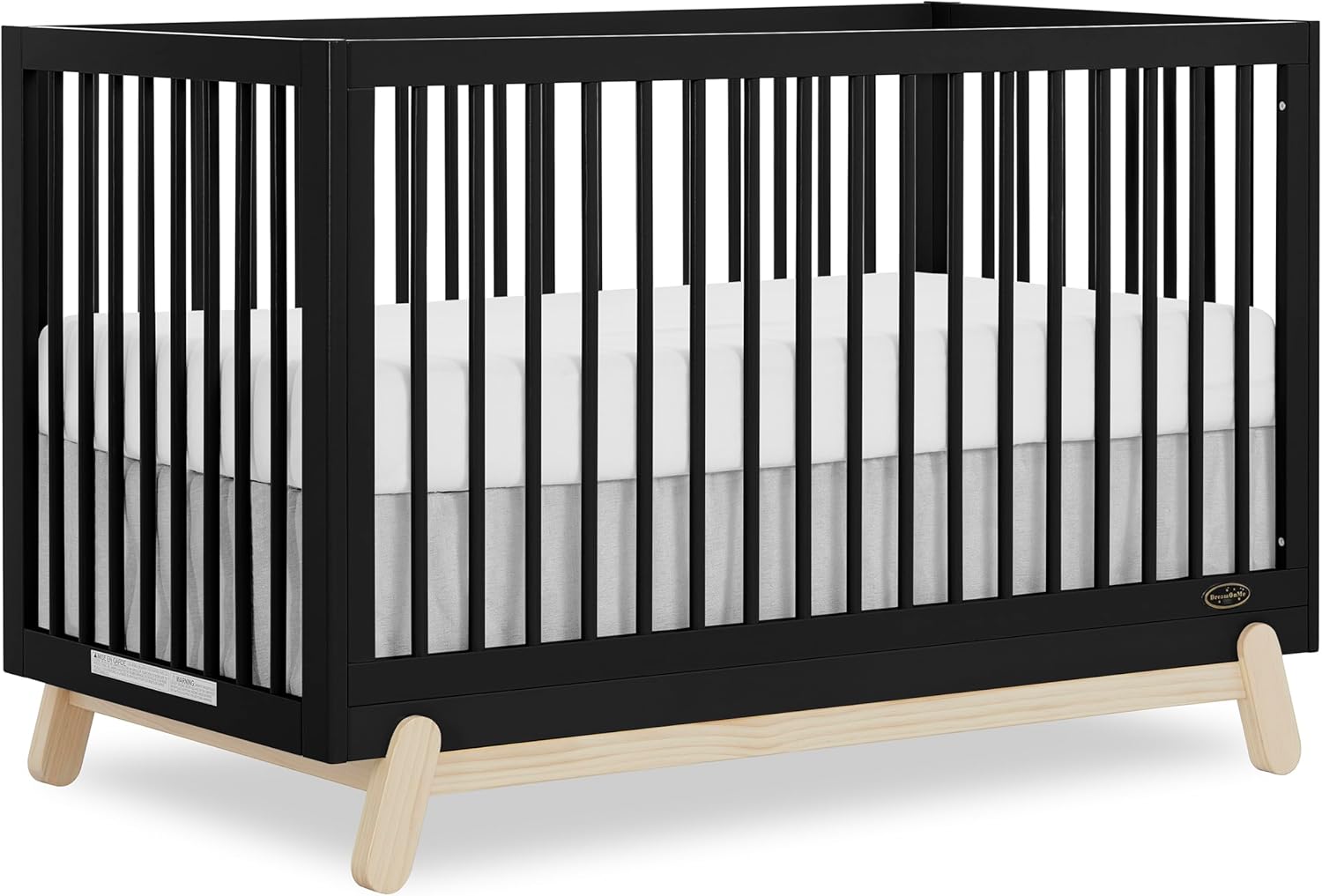 Dream On Me Hygge 5-in-1 Convertible Full-Size Baby Crib in Matte Black Vintage, GreenGuard Gold & BSA, Converts to Toddler, Day & Full-Size Bed, Adjustable Mattress Heights, Modern Nursery