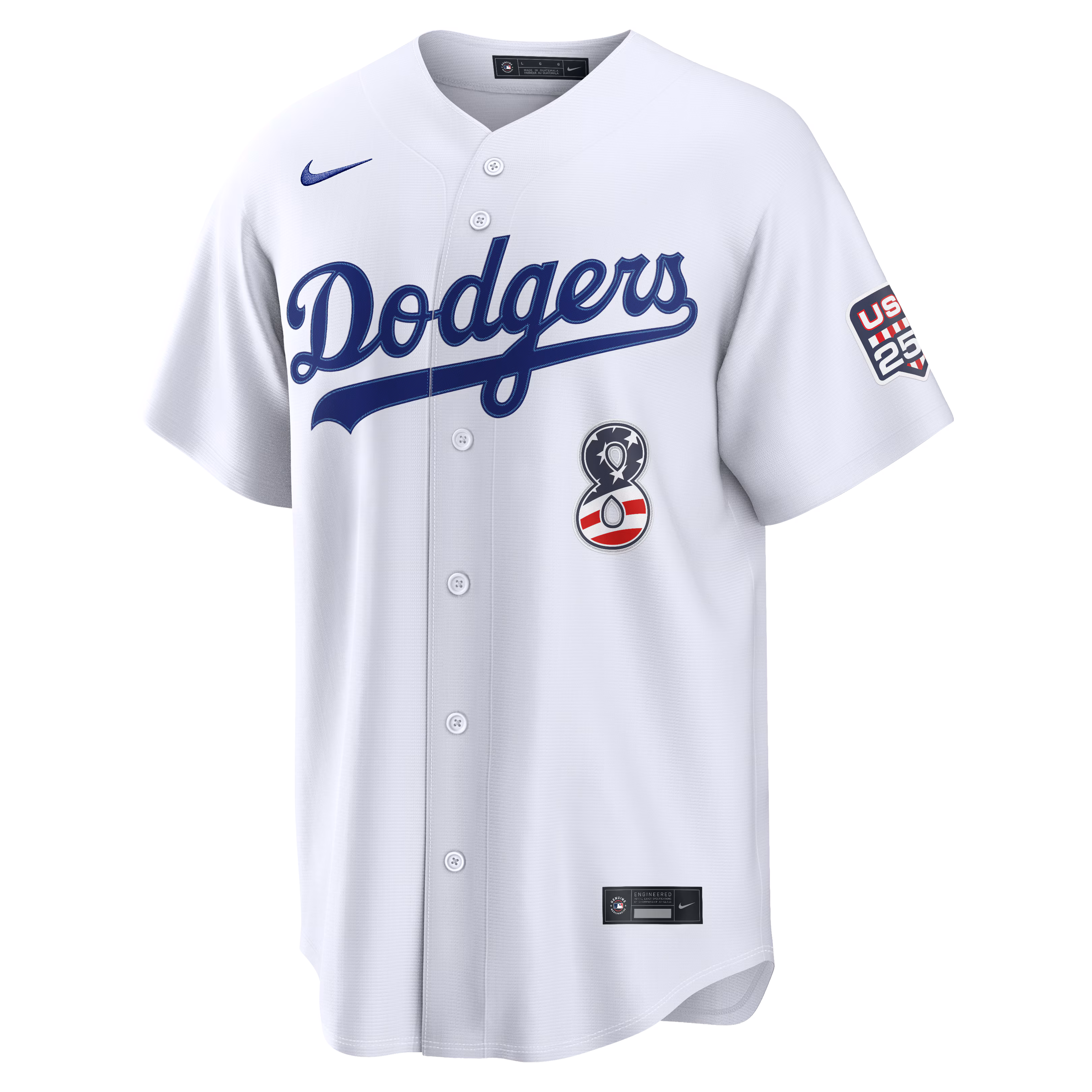 Fourth of July Los Angeles Dodgers Enrique Hernández Nike White USA 250 Stadium Jersey