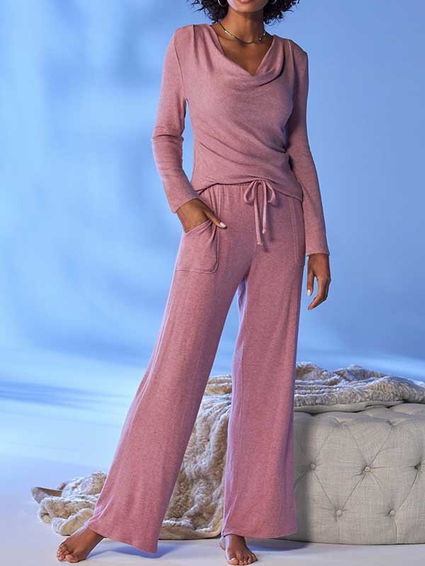 Loose Plain Casual Two-Piece Set