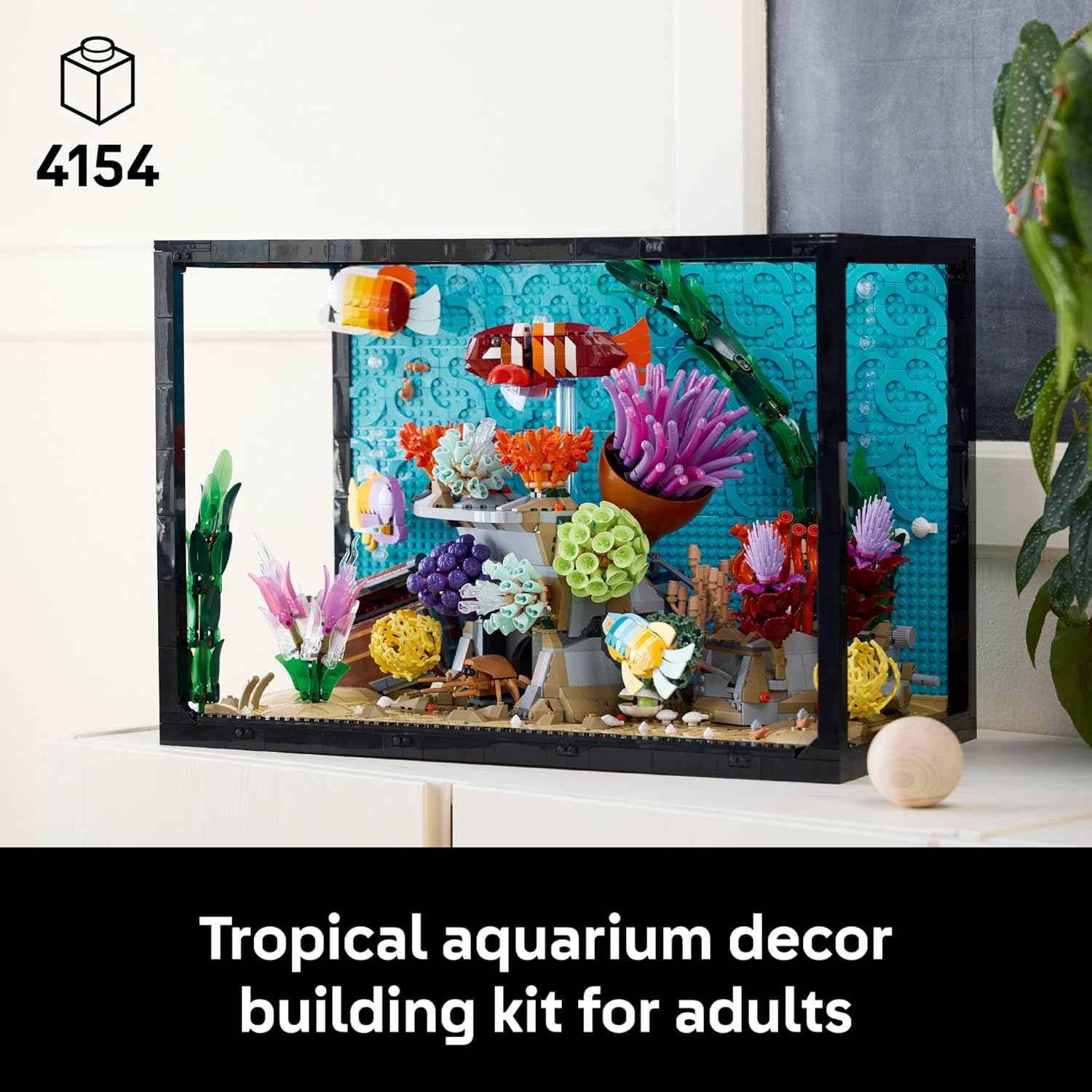 LEGO Icons Tropical Aquarium Building Set for Adults, Ages 18+ - Bedroom, Home Office Decor - Gifts for Men & Women - Model Fish Kit with Plants & Corals - 10366