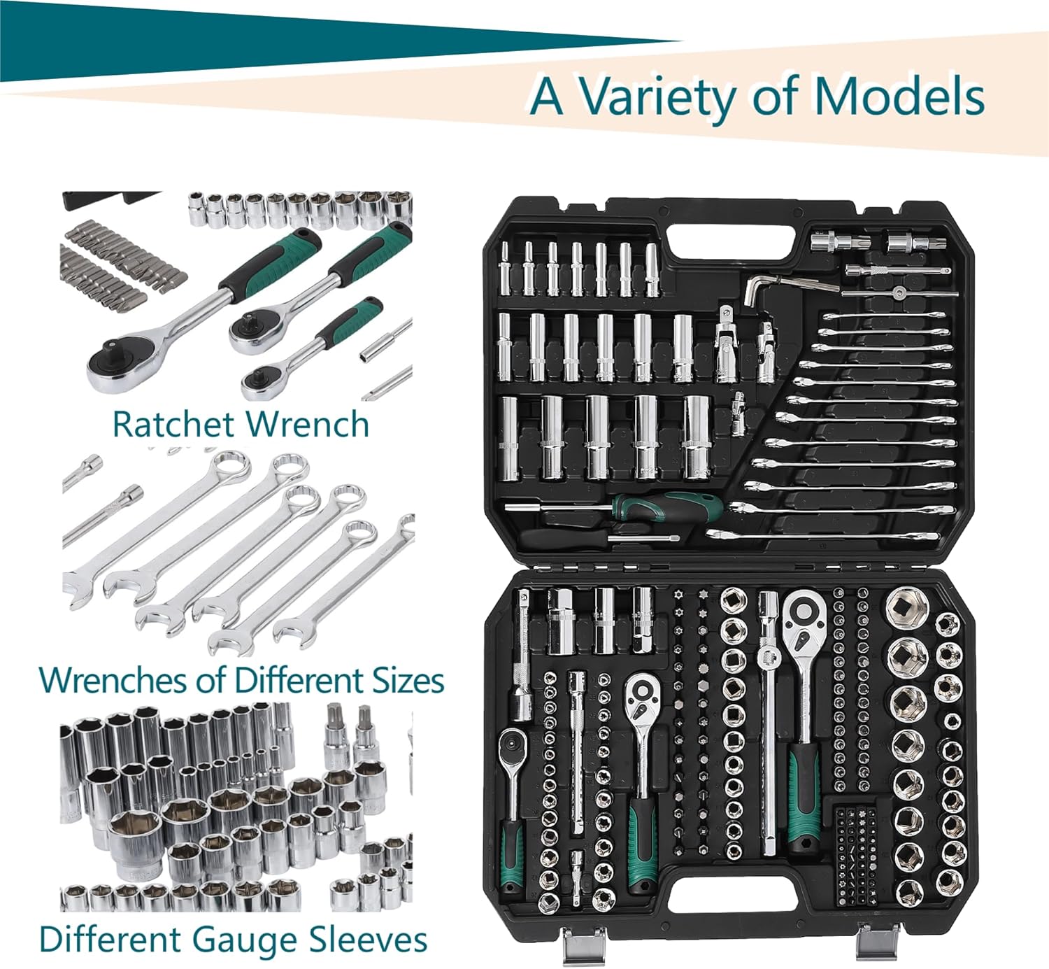 216-Piece Mechanics Tool Set, 1/4
