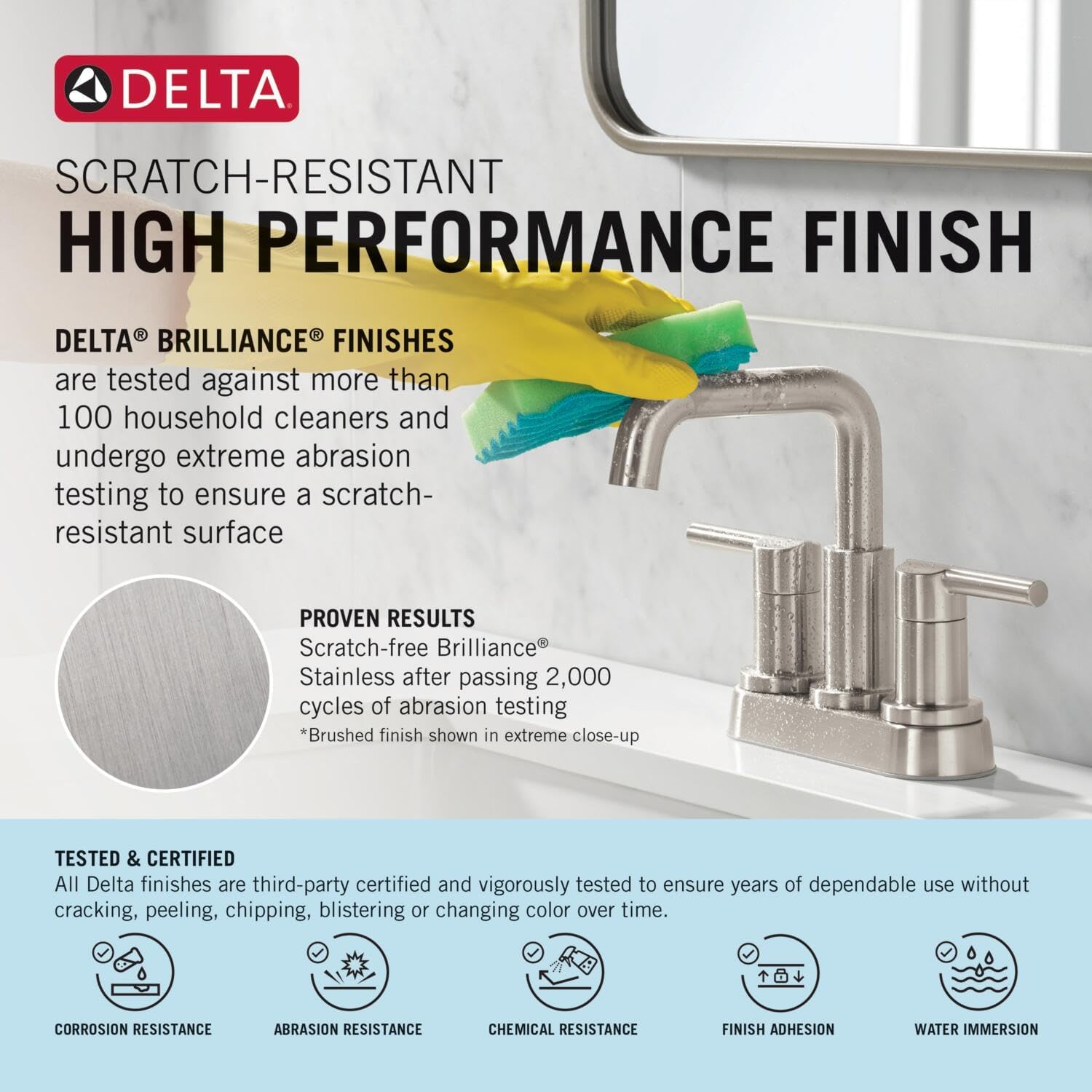 Delta Nicoli Brushed Gold Bathroom Faucet with Sprayer, 8 Inch 3 Hole Widespread Bathroom Sink Faucet with Pull Out Sprayer, Push-Pop Drain, Champagne Bronze 35749LF-CZPD