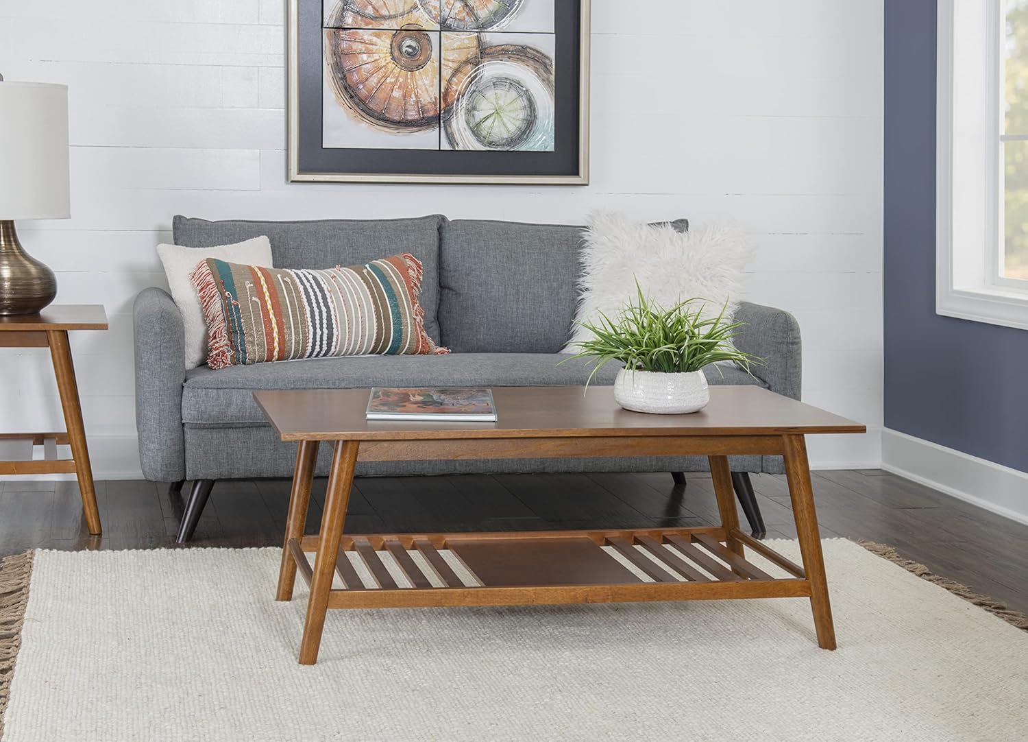 Linon Mid Century Walnut Melissa Coffee Table