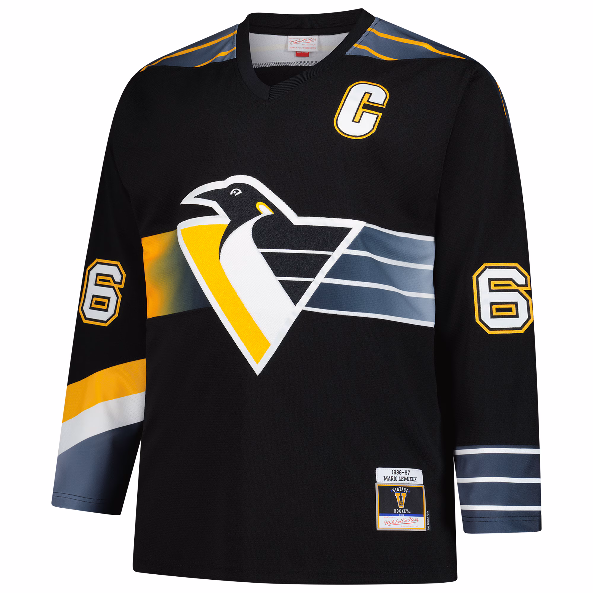 Mario Lemieux Pittsburgh Penguins Mitchell & Ness 1996/97 Blue Line 2.0 Jersey - Black