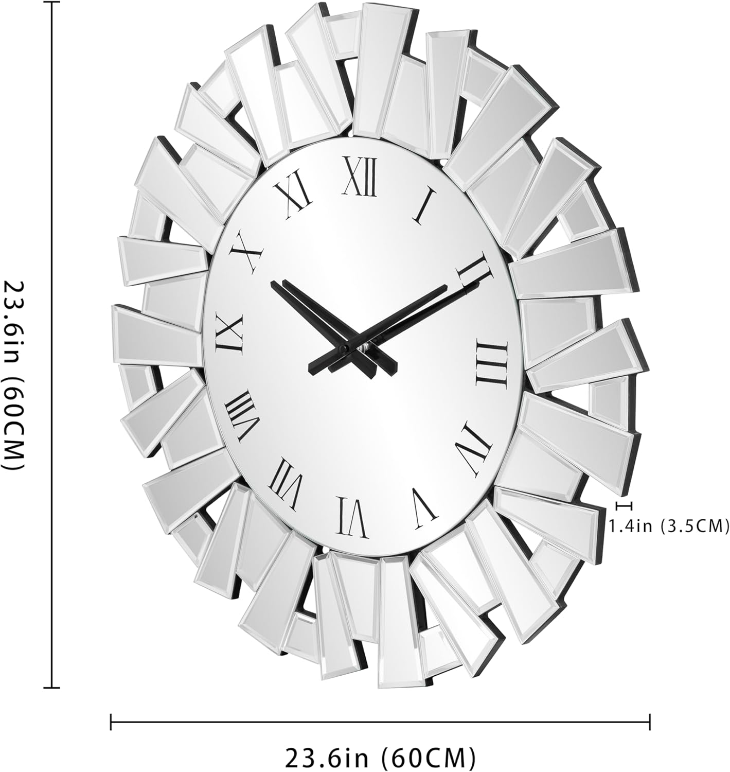 SHYFOY Silver Wall Clock – 23.62
