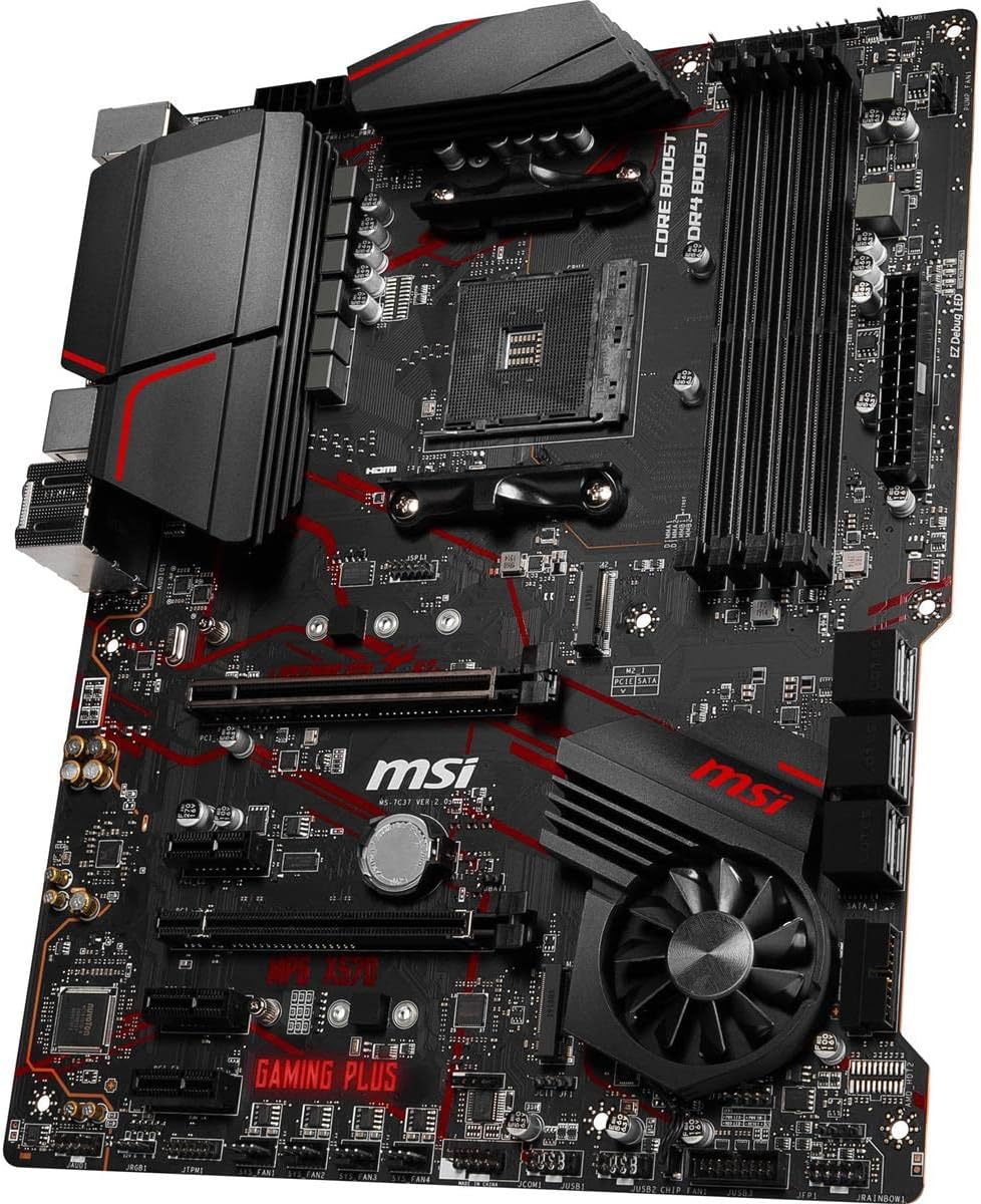 MSI MPG X570 Gaming Plus Motherboard (AMD AM4, PCIe 4.0, DDR4, SATA 6Gb/s, M.2, USB 3.2 Gen 2, HDMI, ATX)
