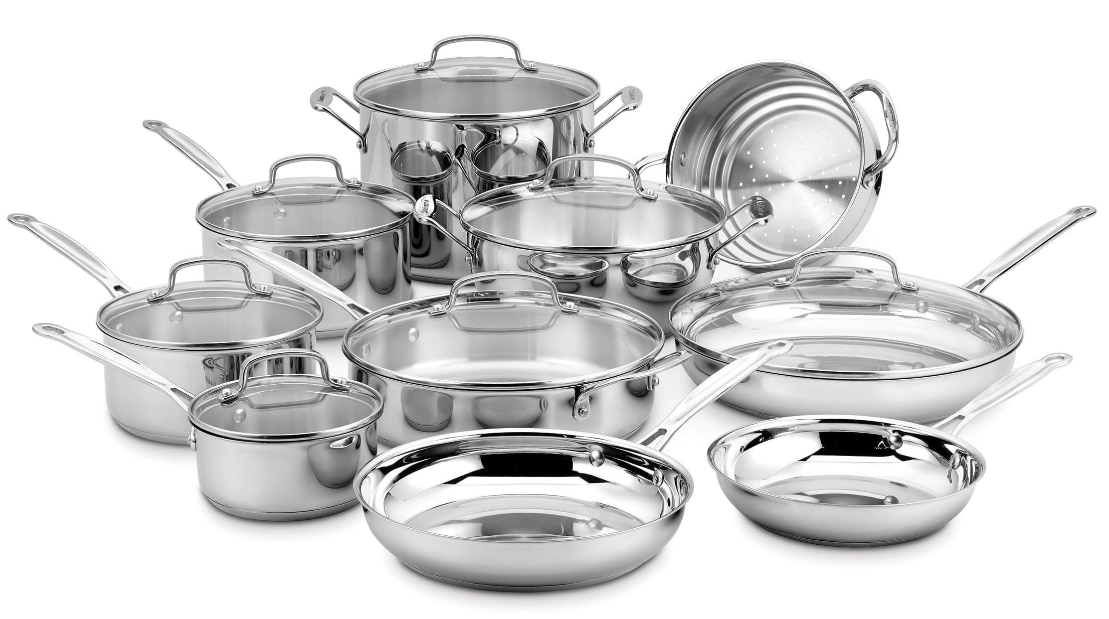 CUISINART 17-Piece Stainless Steel Cookware Set - Classic Collection