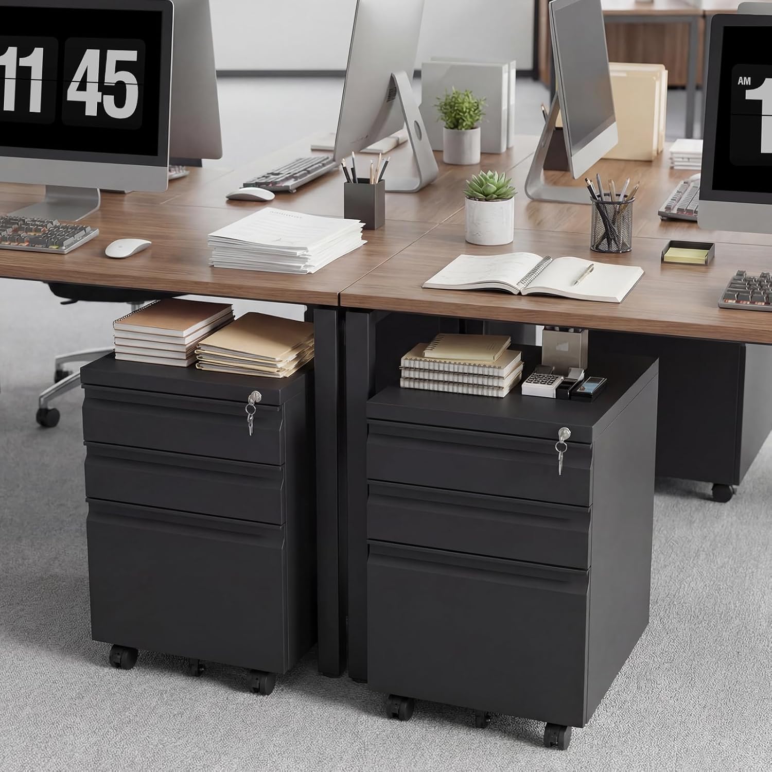 3 Drawer File Cabinet on Wheels,25.6