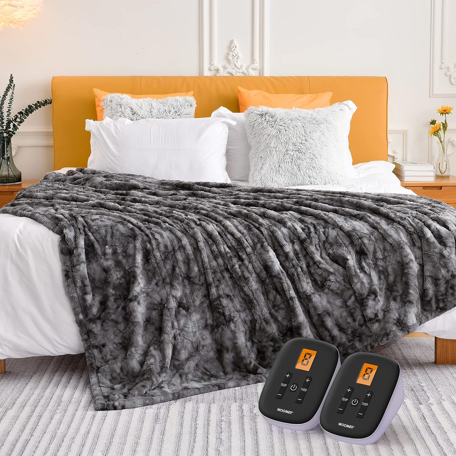 WOOMER Heated Blanket King Size Electric Blanket 90