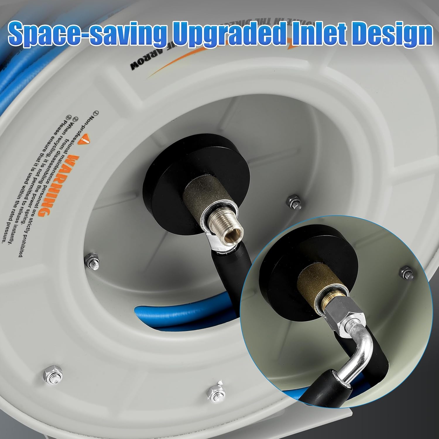 FIXFANS Pressure Washer Hose Reel with Hose, 1/4