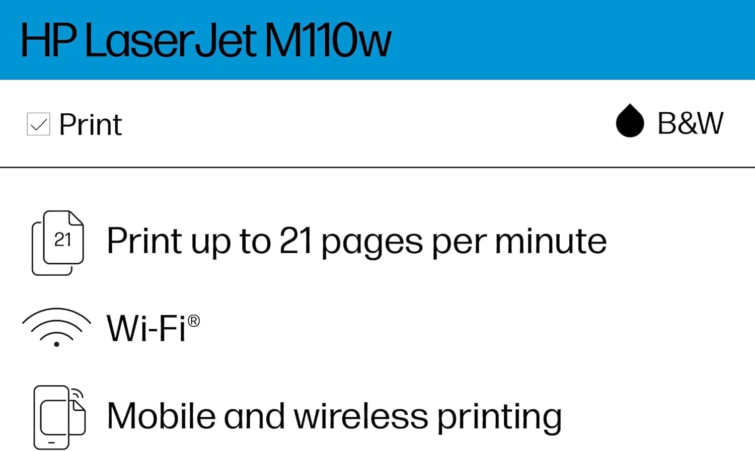 HP LaserJet M110w Wireless Monochrome Printer (7MD66F) (Renewed Premium)
