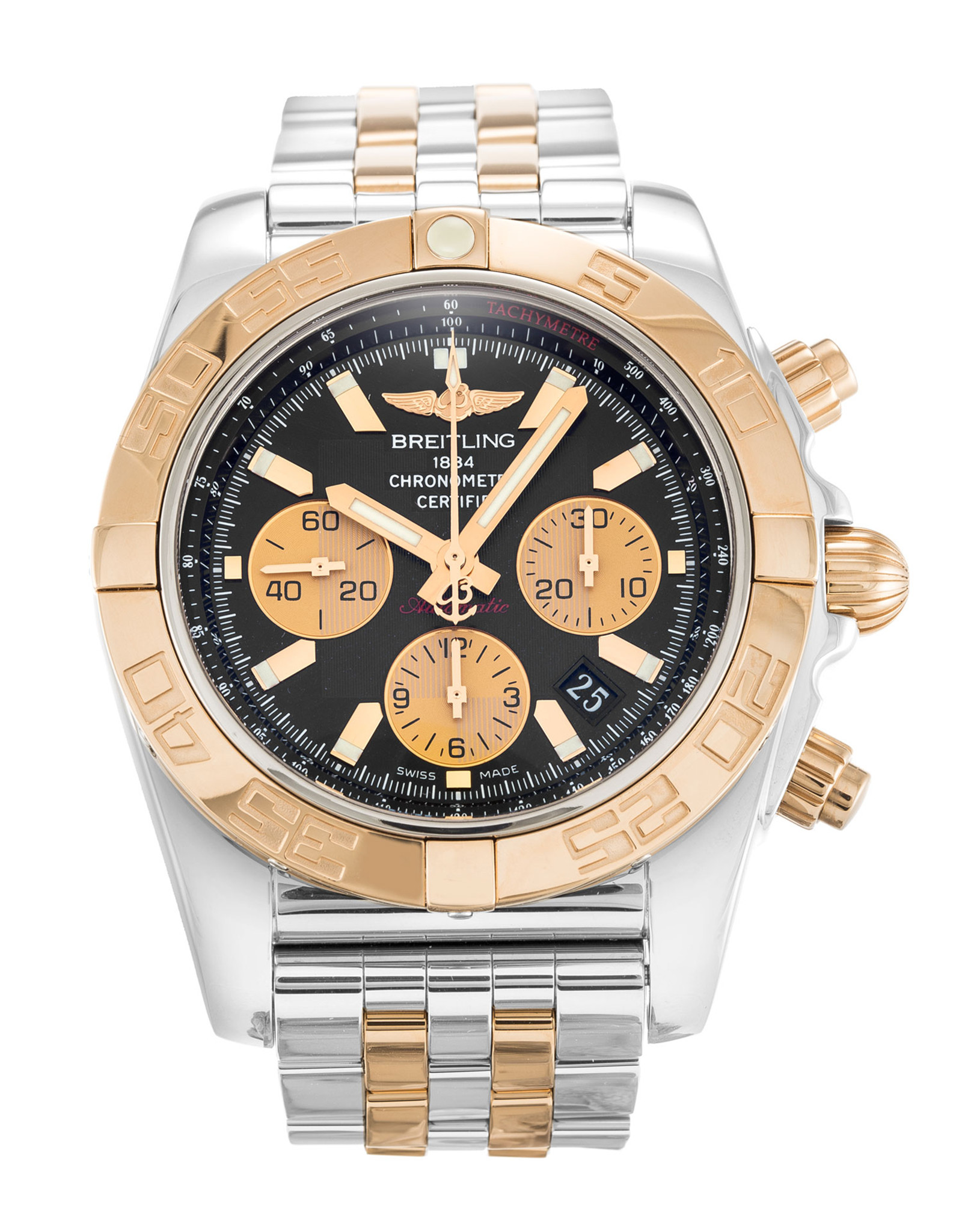 Chronomat 44 Black Dial Stick Markers CB0110