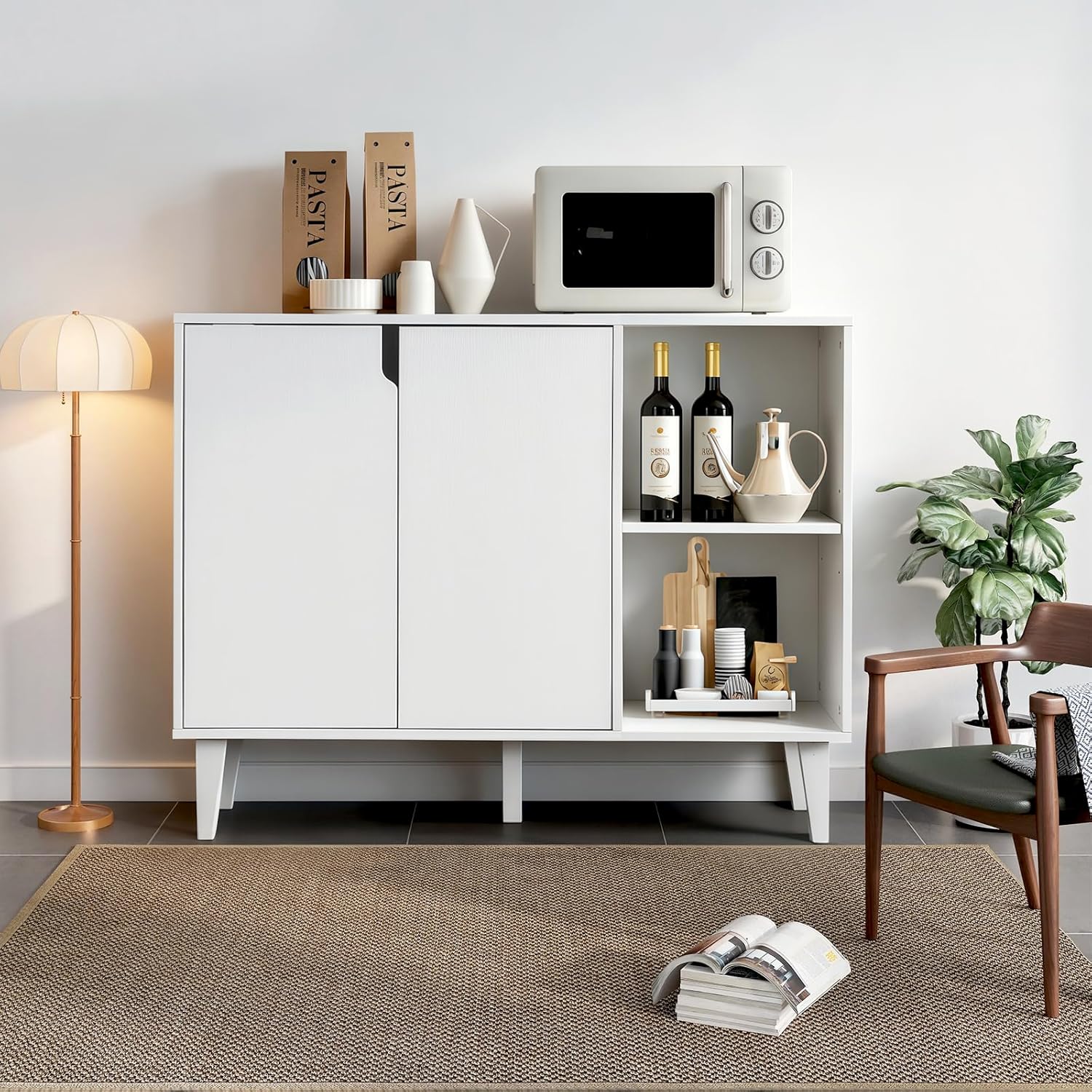 Panana Kitchen Buffet Cabinet Storage Sideboard with 2 Doors 2 Shelves, 41.8