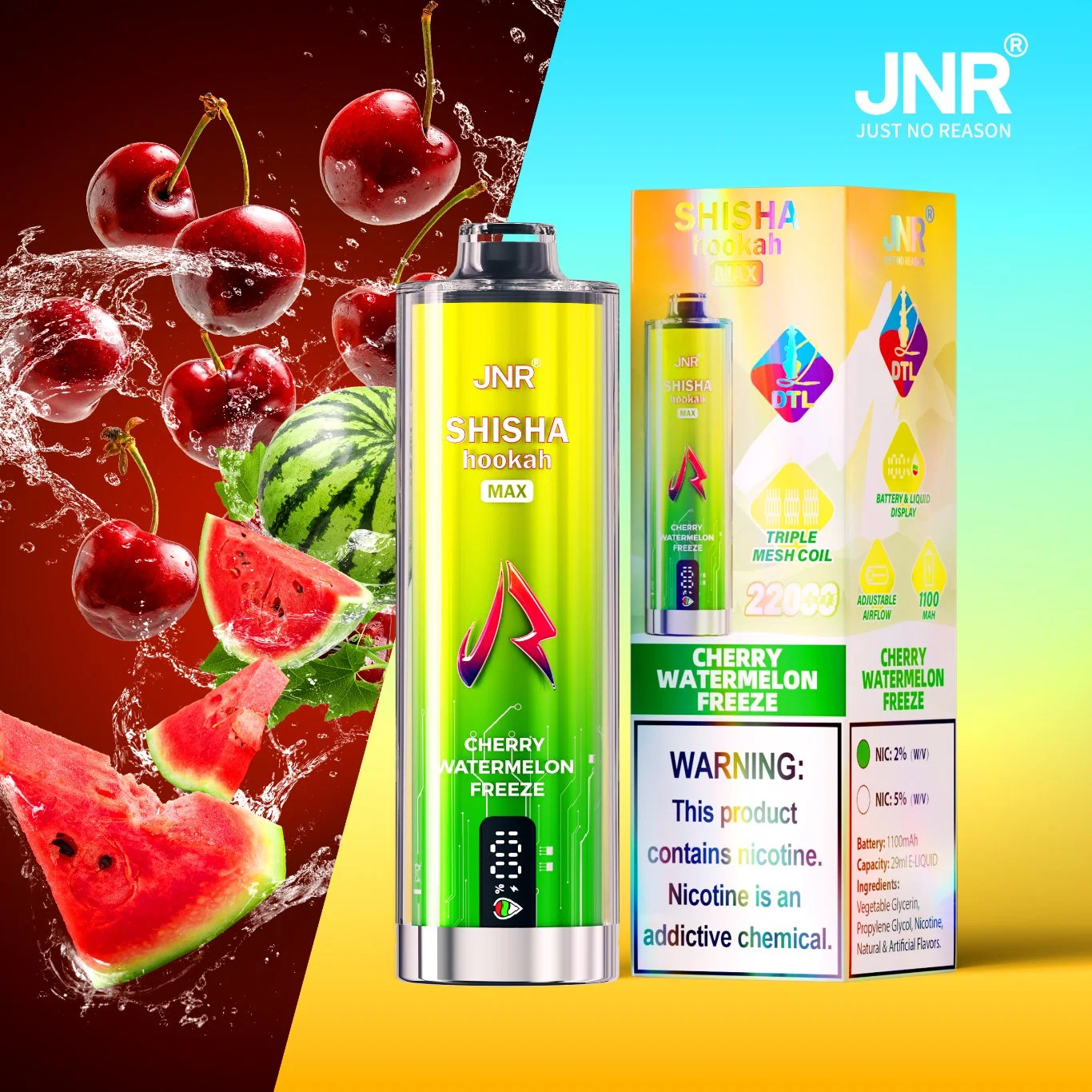JNR Shisha 22000 Puffs 22K Disposable Vape Hookah Vape