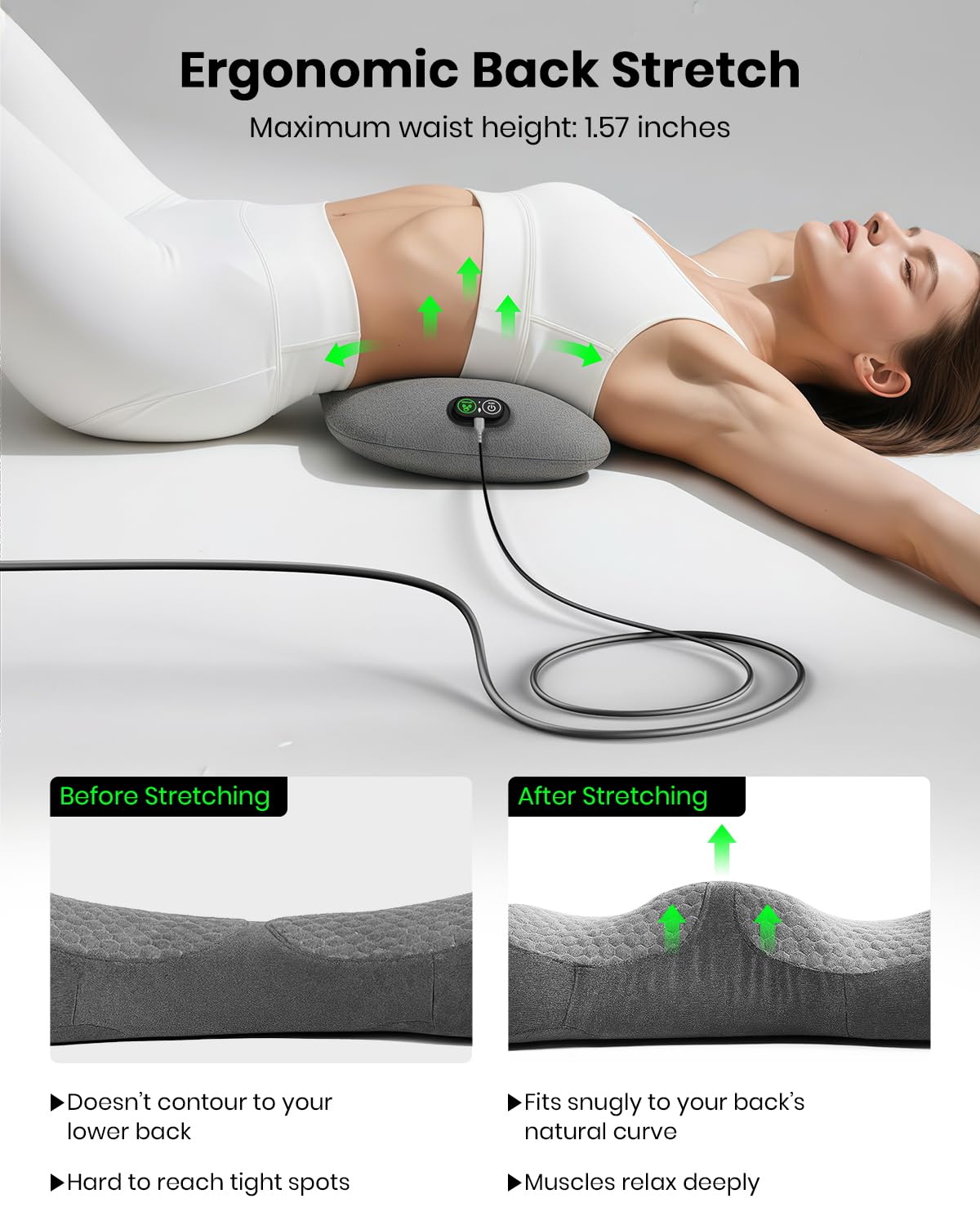 SWANCODE Triple Fusion Back Massager, 3-in-1 Heat & Vibration