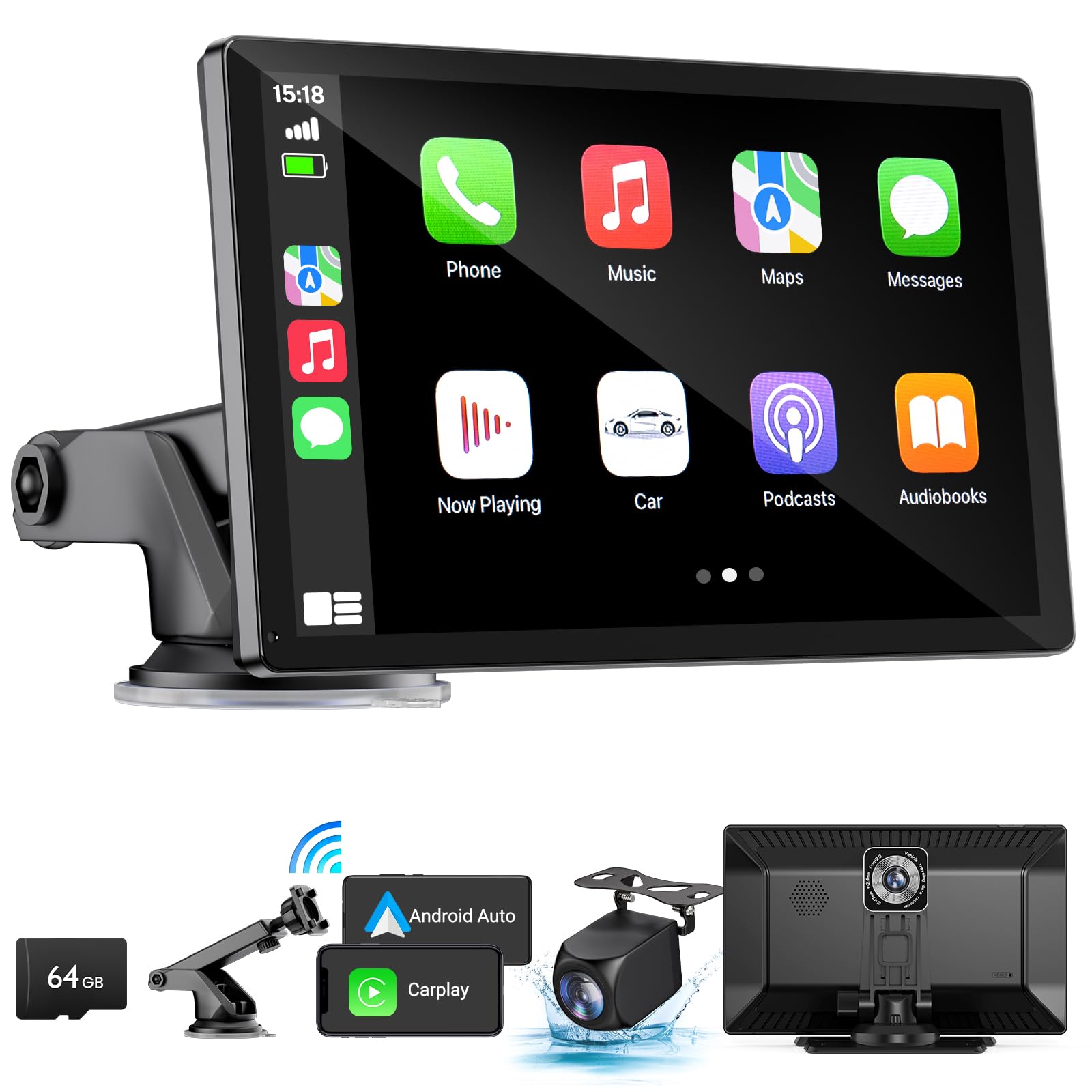 HAUXIY Wireless Apple Carplay Screen - 9