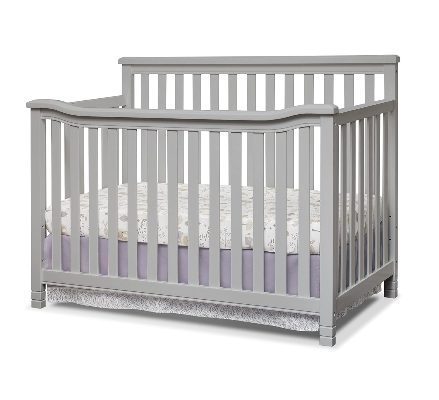 Sorelle Palisades 3-Piece Nursery Set with 4-in-1 Convertible Crib, 4-Drawer Dresser, Changing Table with Hamper, Baby Furniture Made of Wood, Non-Toxic Finish, Nursery Furniture Set - Grey