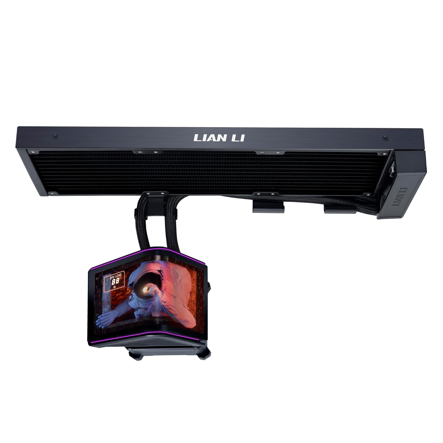 Lian Li Hydroshift II OLED Curved 360 Liquid CPU Cooler - Flexible Slide-Tube Clamp Coolant Pathway - Adjustable 6.67