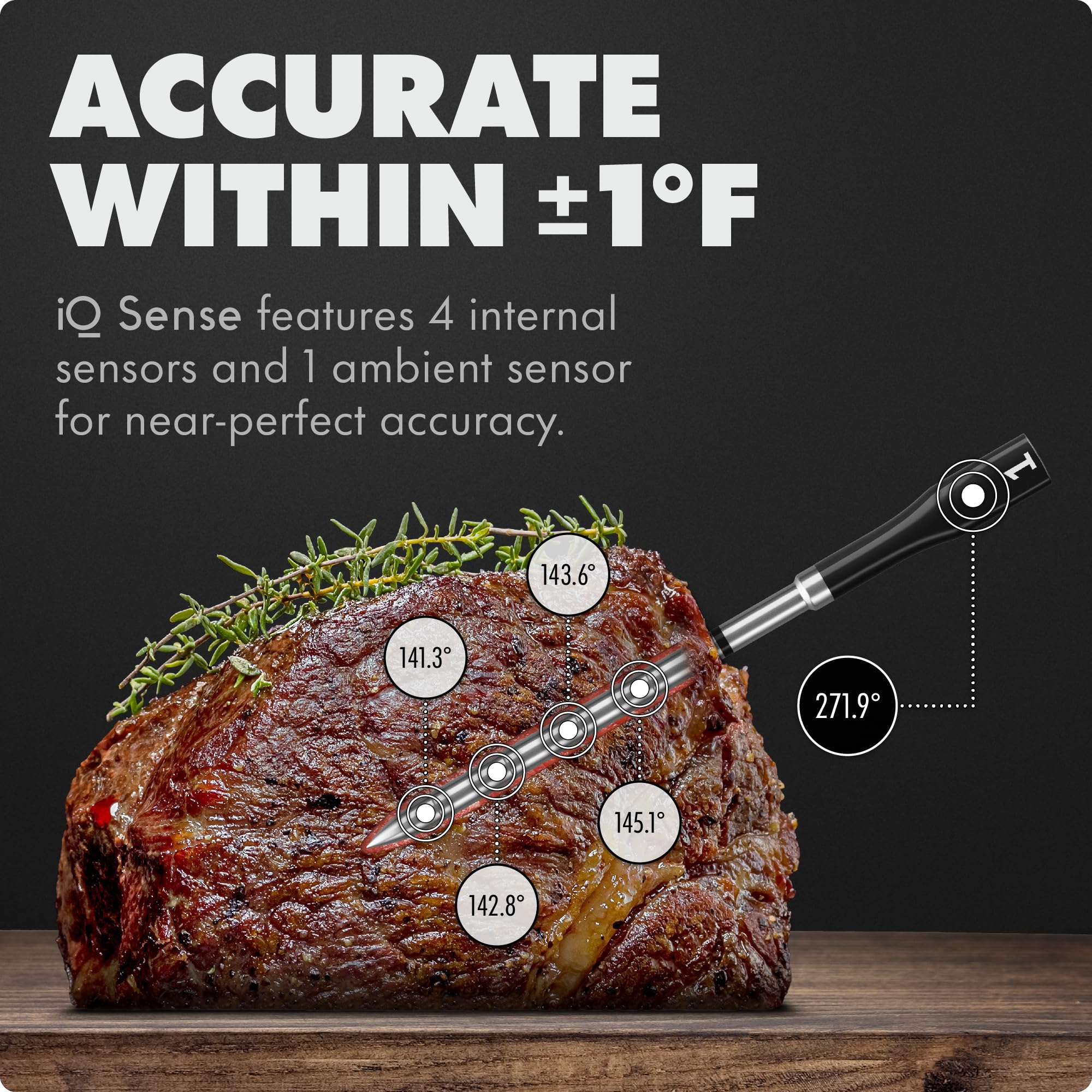 CHEF IQ Sense Smart Wireless Meat Thermometer with 4 Probes